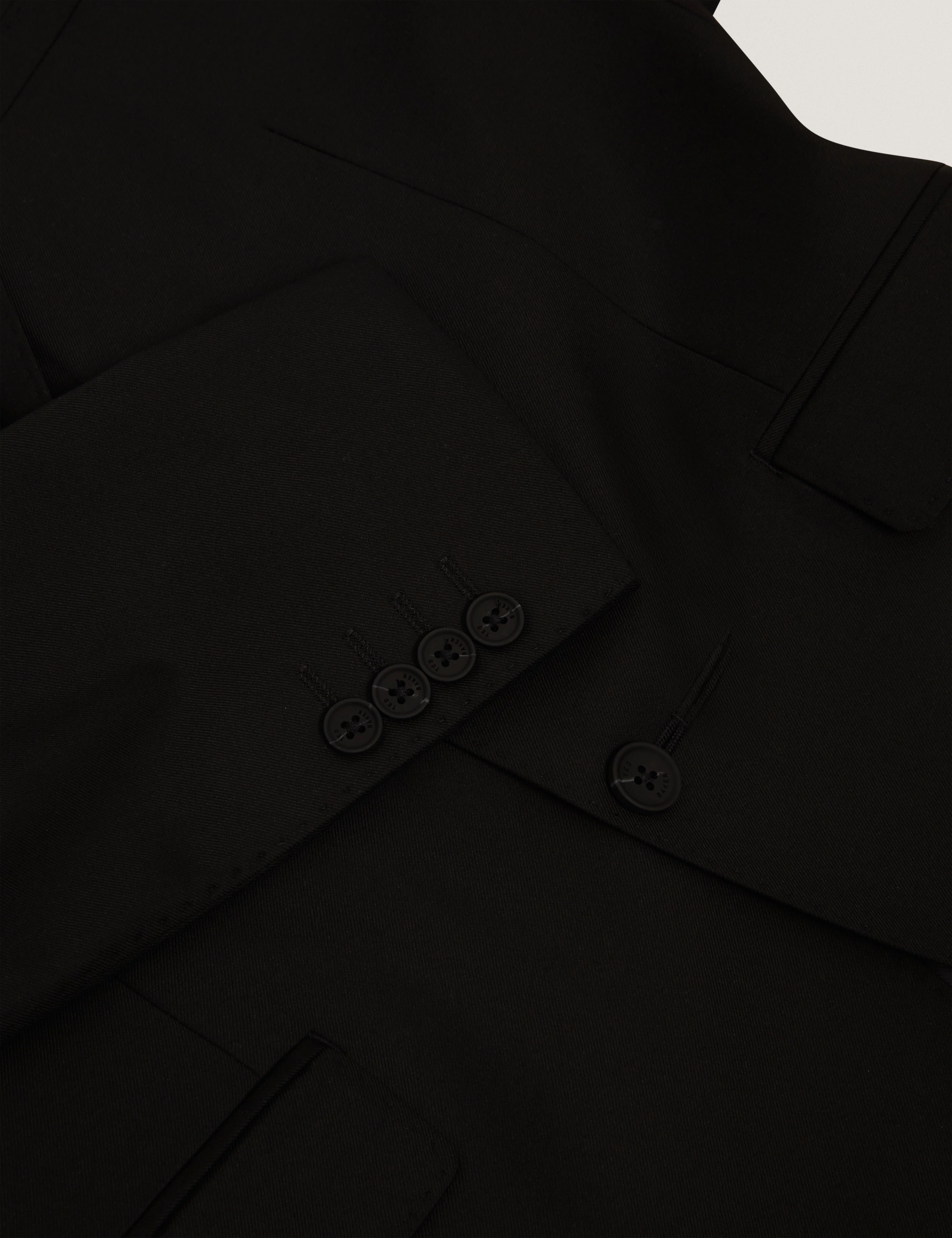 Saisonj Slim Fit Wool Blend Suit Blazer With Str Black - Image 2