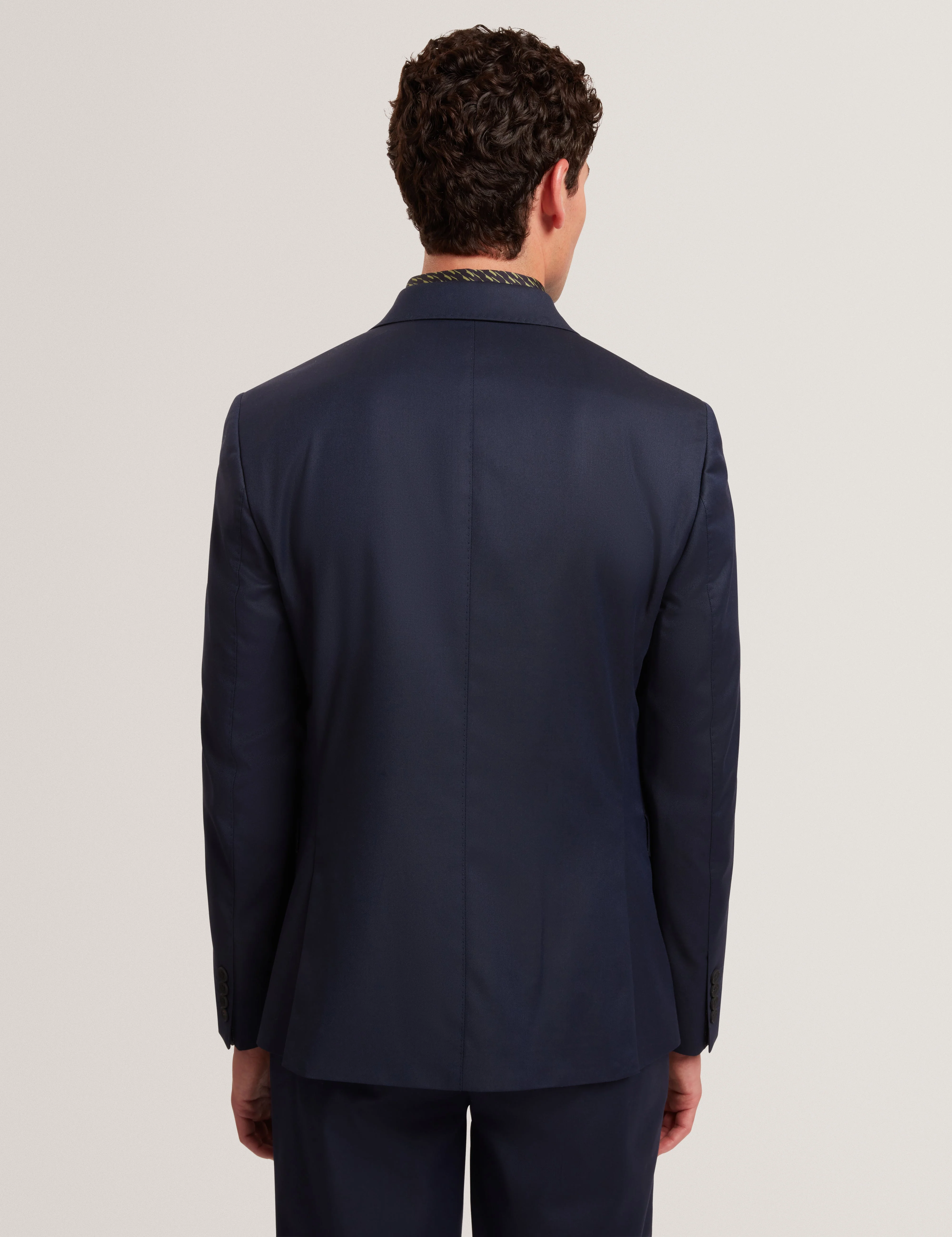 Saisonj Slim Fit Wool Blend Suit Blazer With Str Navy - Image 5