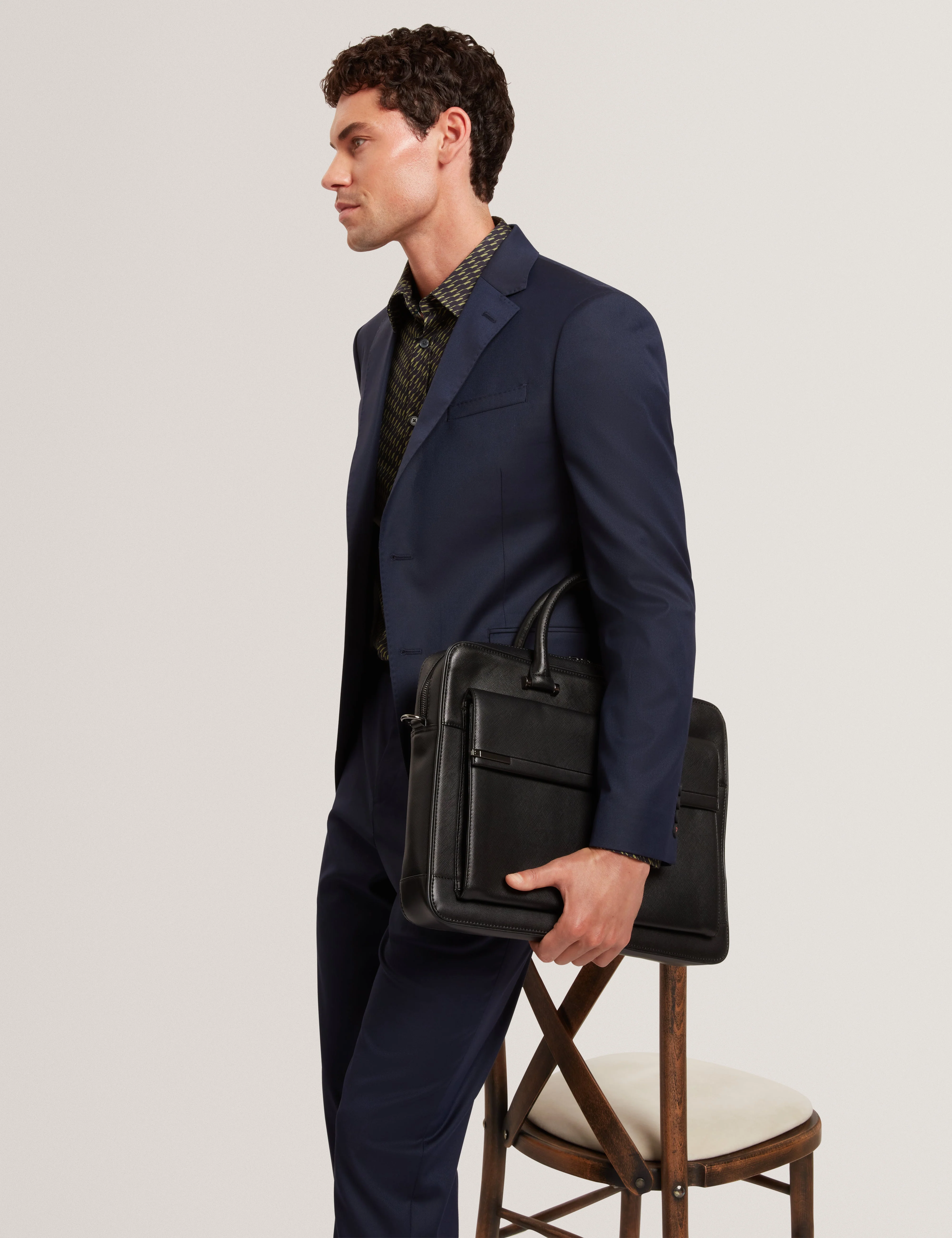 Saisonj Slim Fit Wool Blend Suit Blazer With Str Navy - Image 6