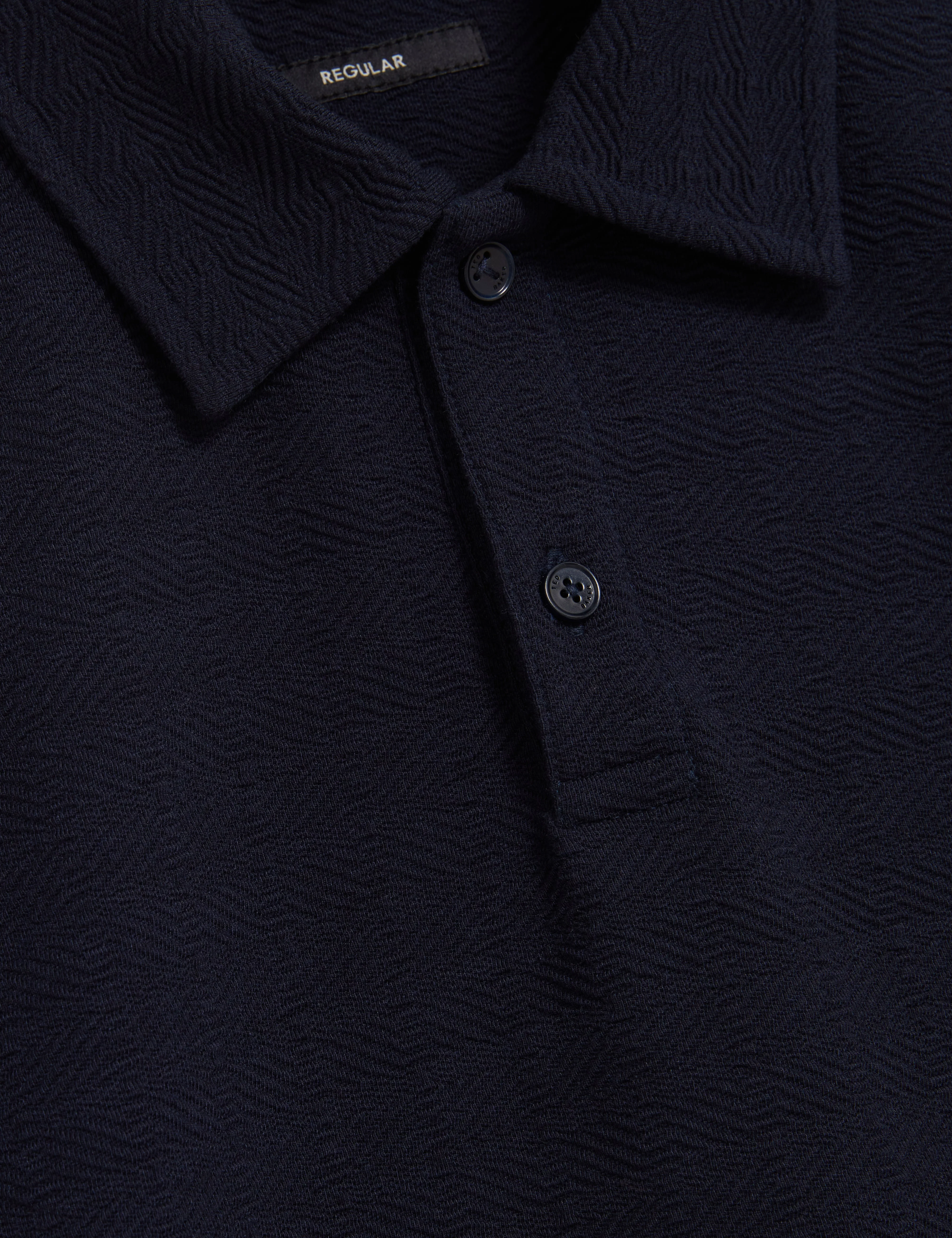 Serapa Short Sleeve Square Stitch Polo Navy - Image 3