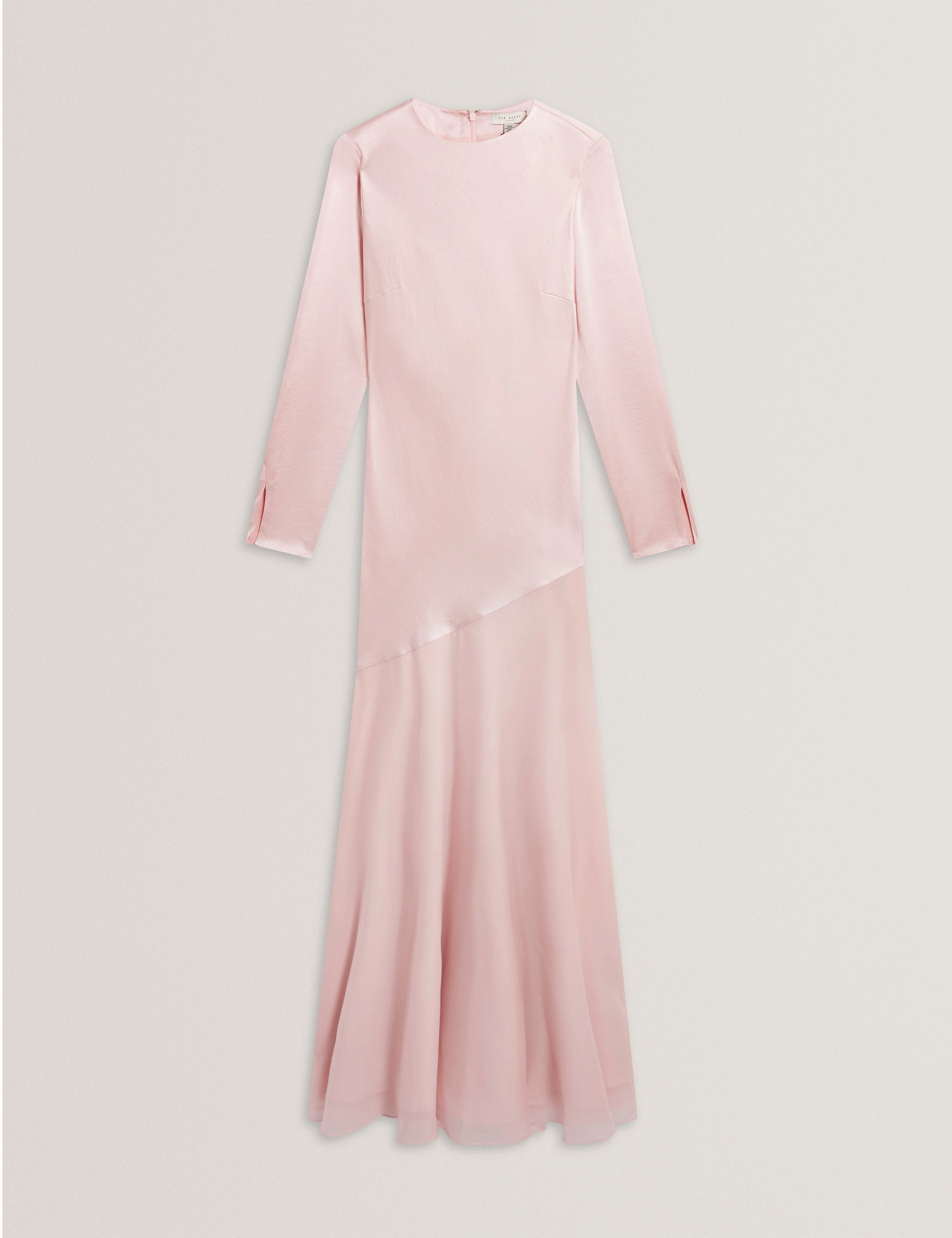 Shkye Long Sleeve Diagonal Waist Seam Maxi Dre Pink - Image 6