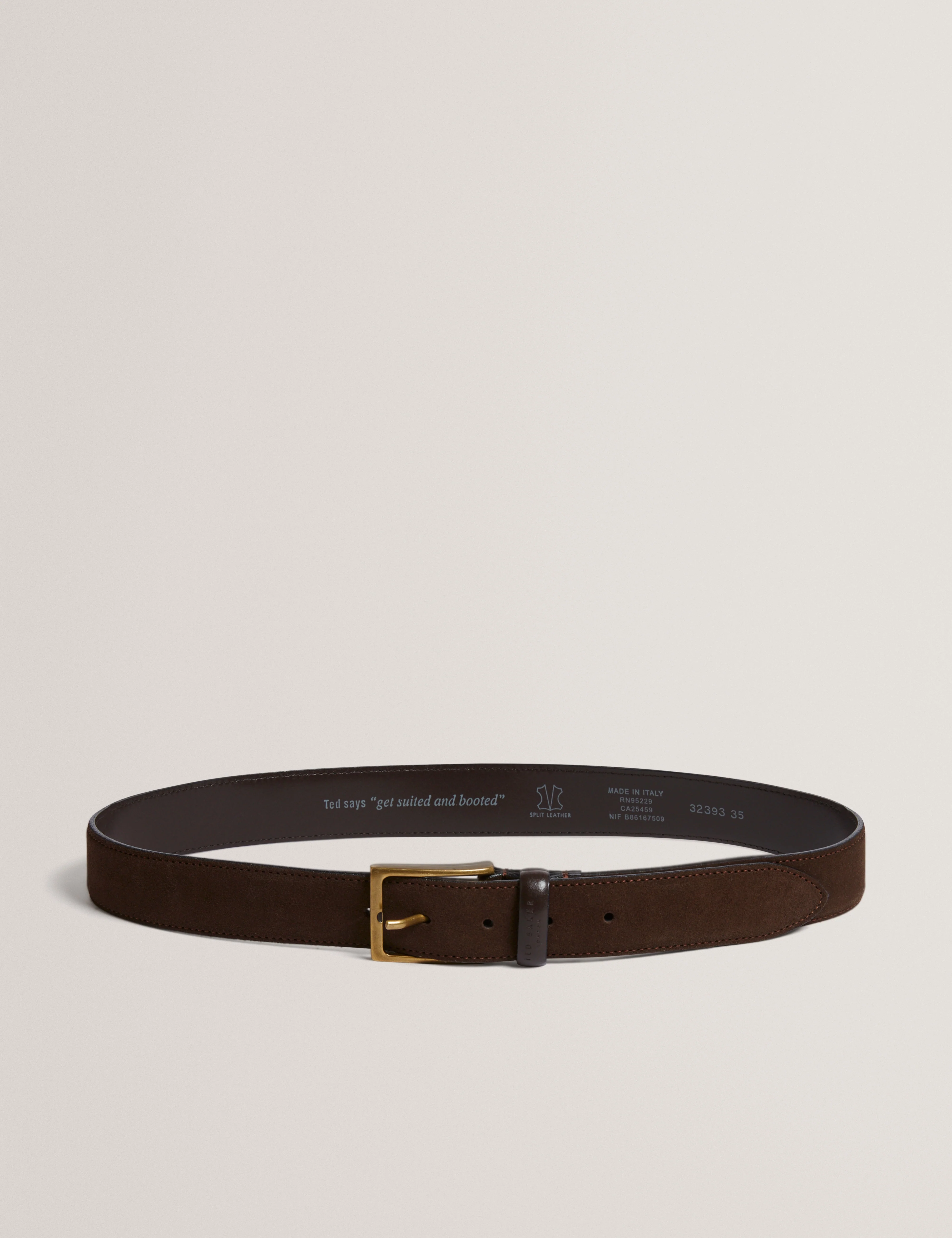 Siidney Suede Leather Belt Brn-Choc