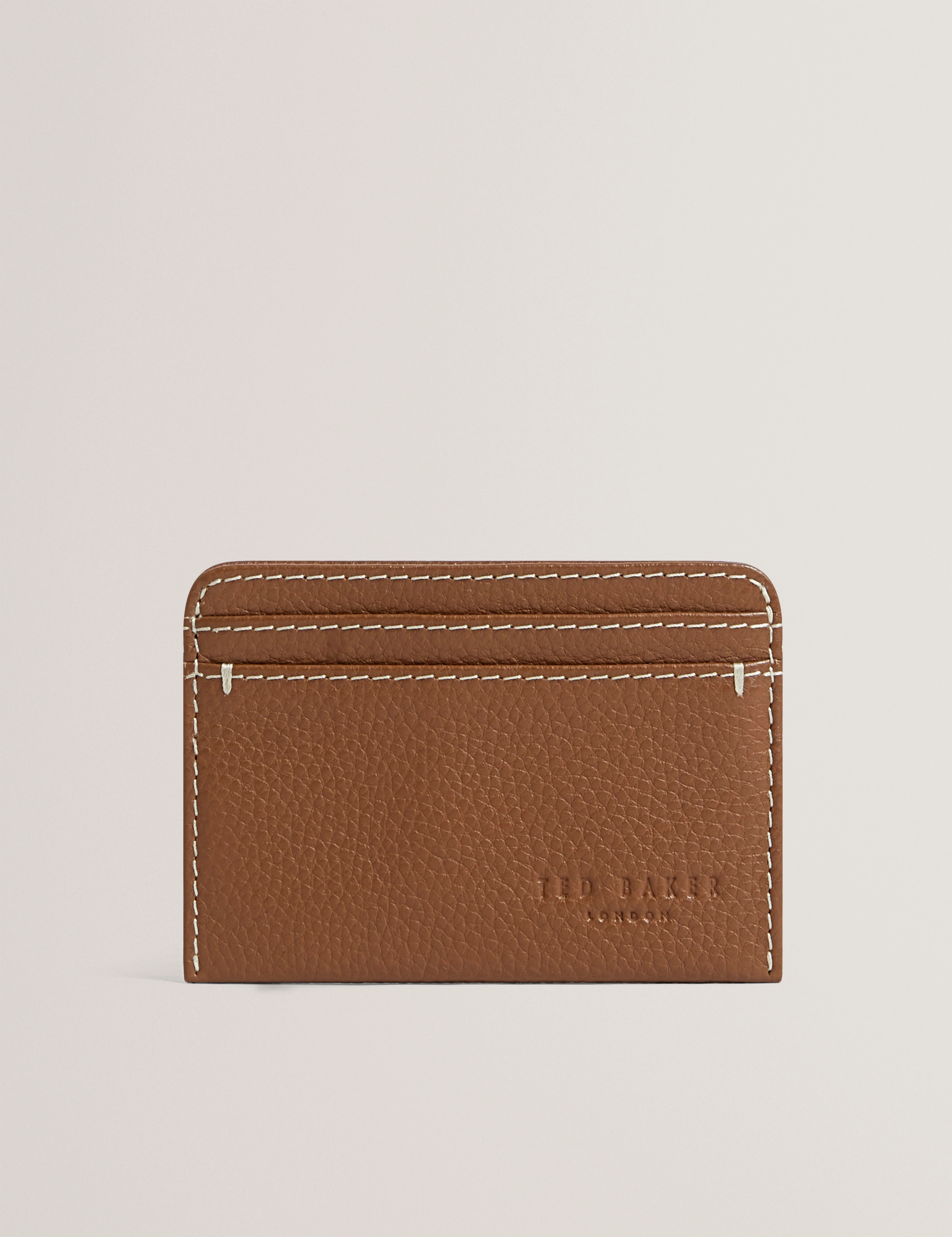 Siymons Pebbled Leather Cardholder Tan