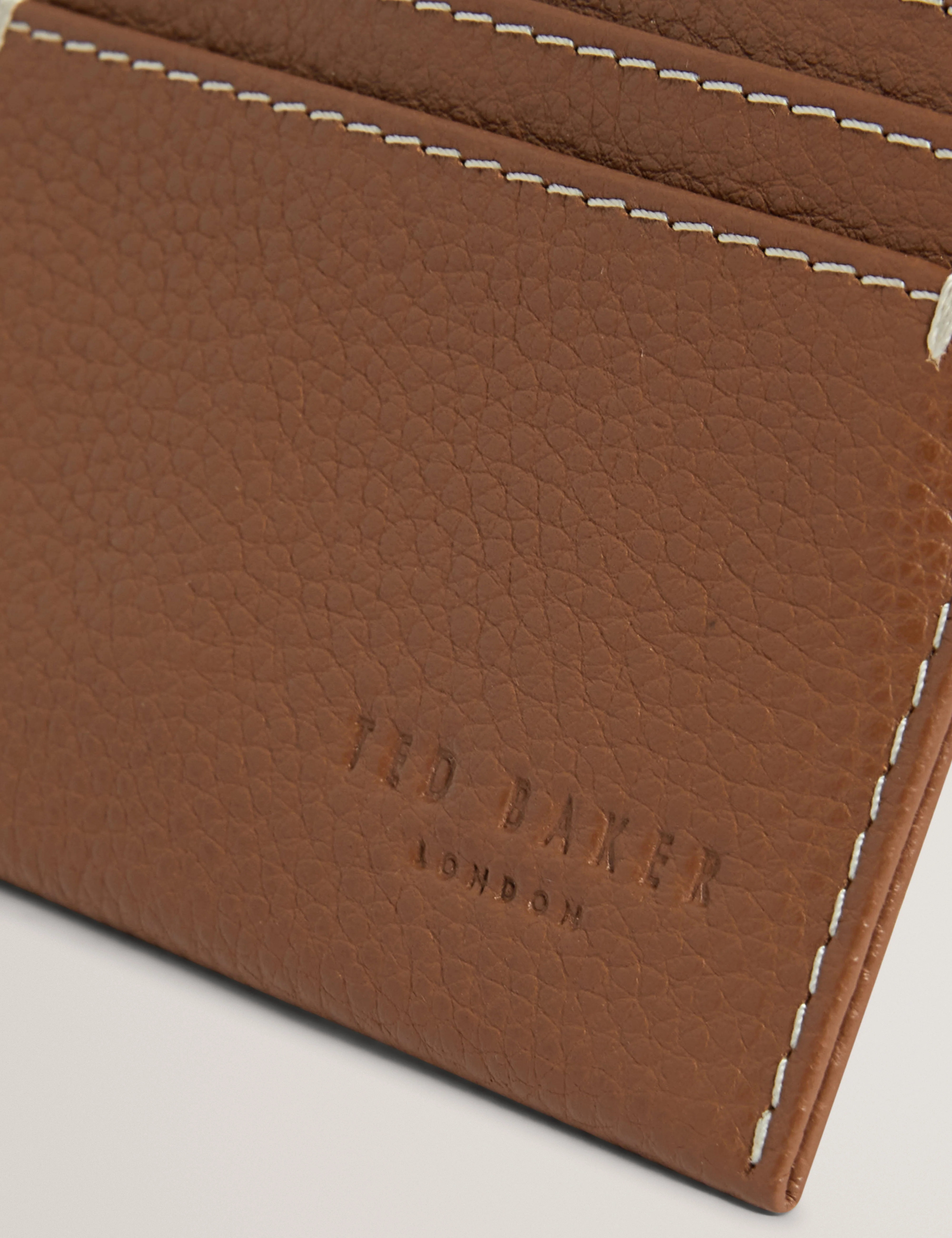 Siymons Pebbled Leather Cardholder Tan - Image 2