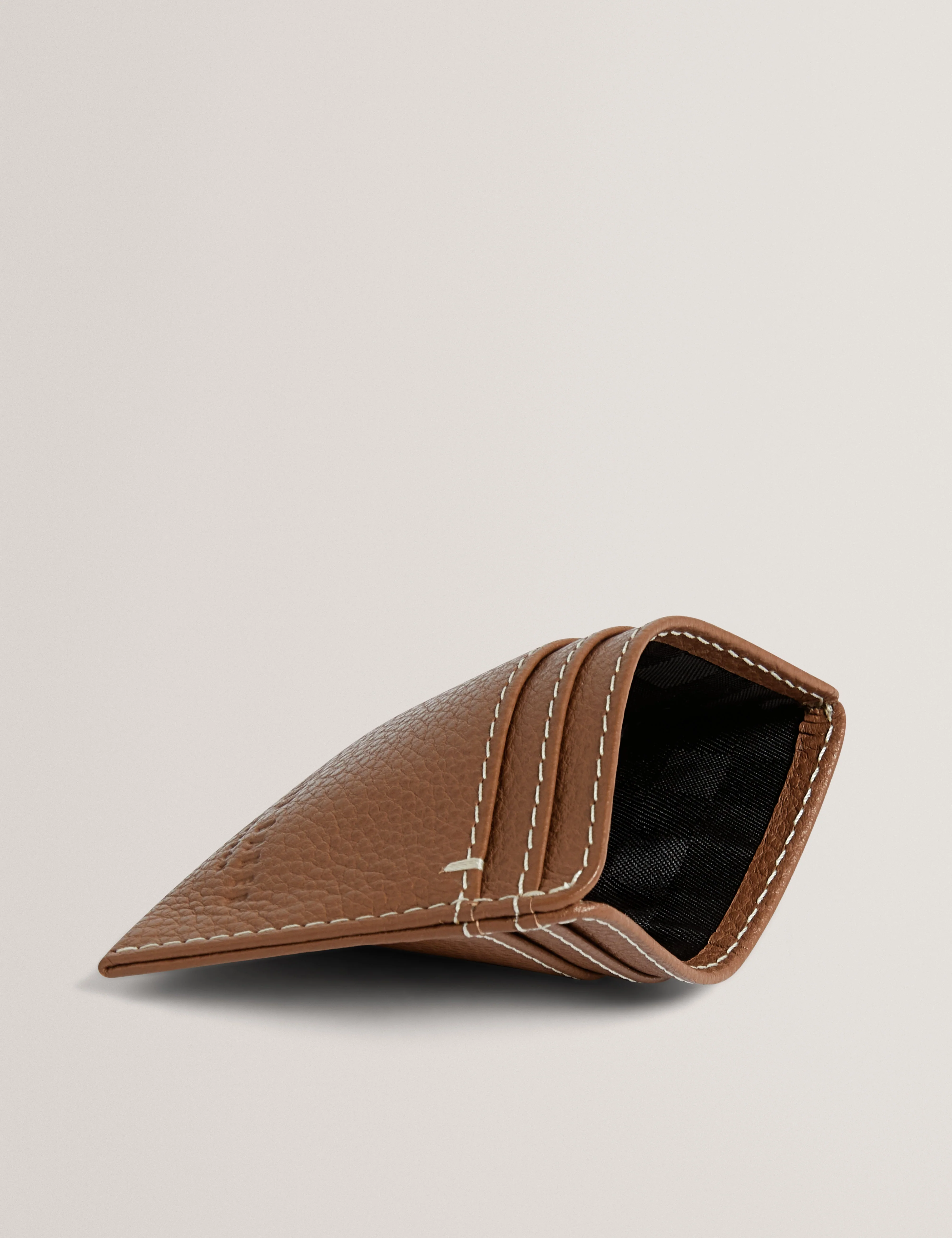 Siymons Pebbled Leather Cardholder Tan - Image 4