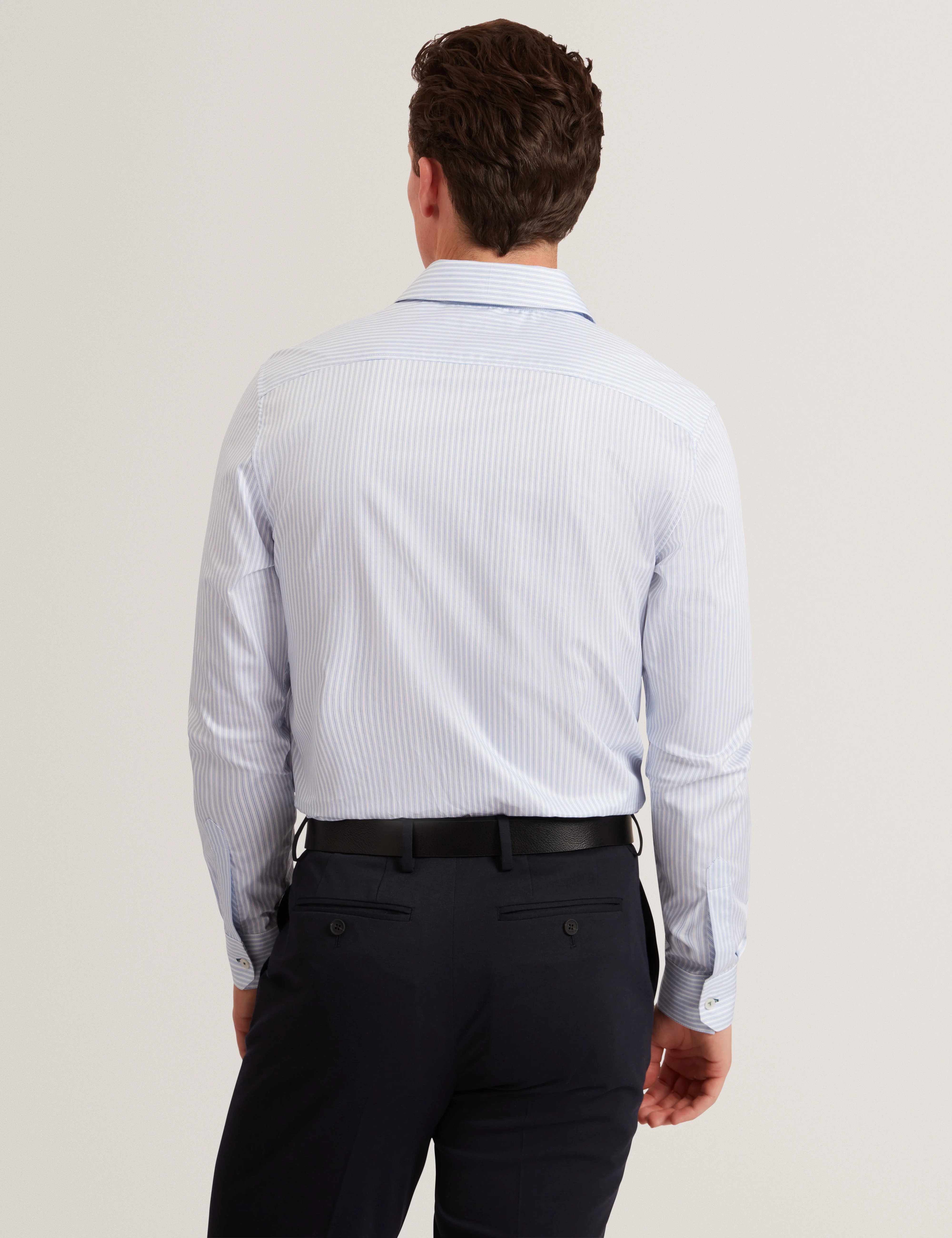 Sohoe Long Sleeve Regular Fit Striped Shirt Lt-Blue - Image 5