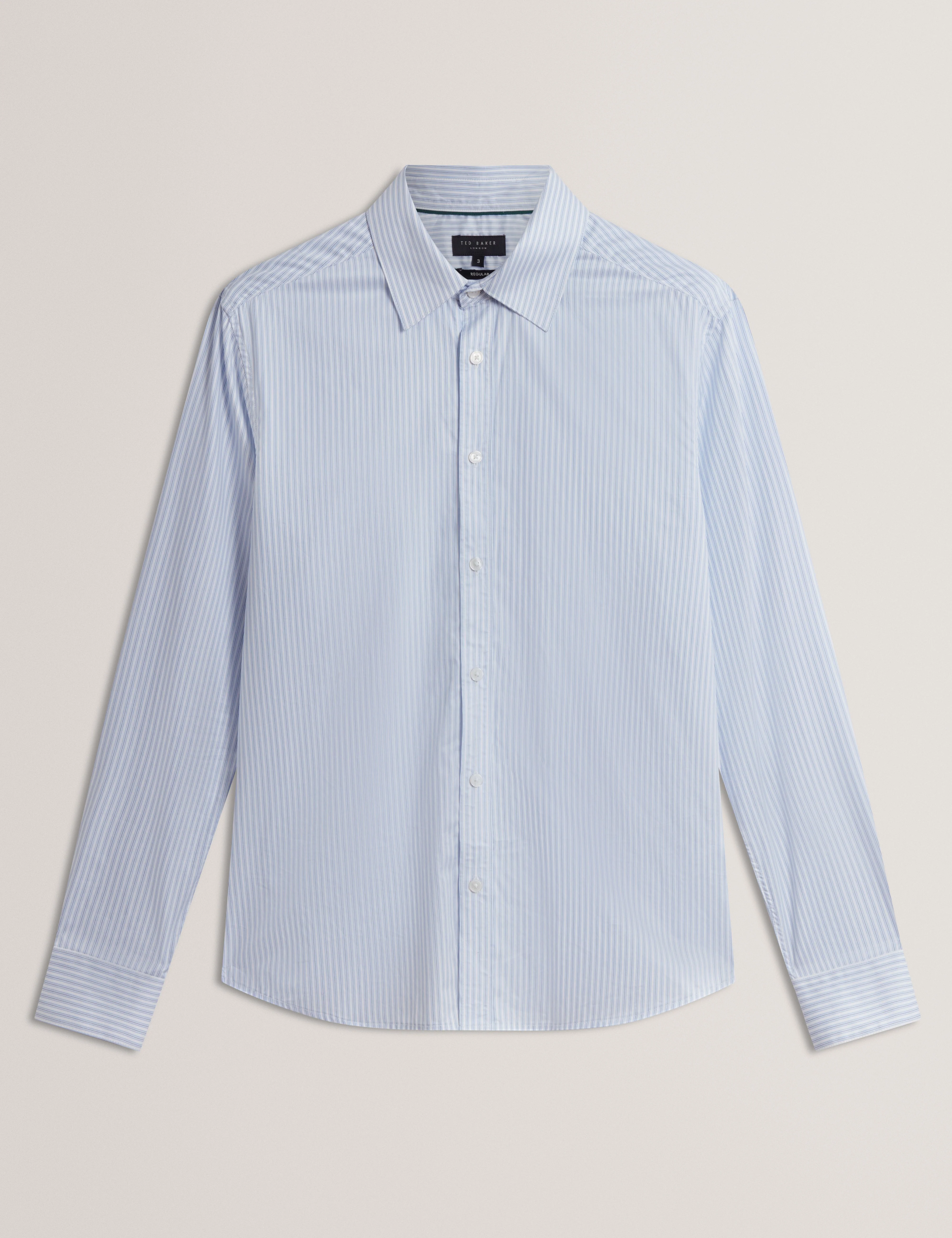 Sohoe Long Sleeve Regular Fit Striped Shirt Lt-Blue - Image 7