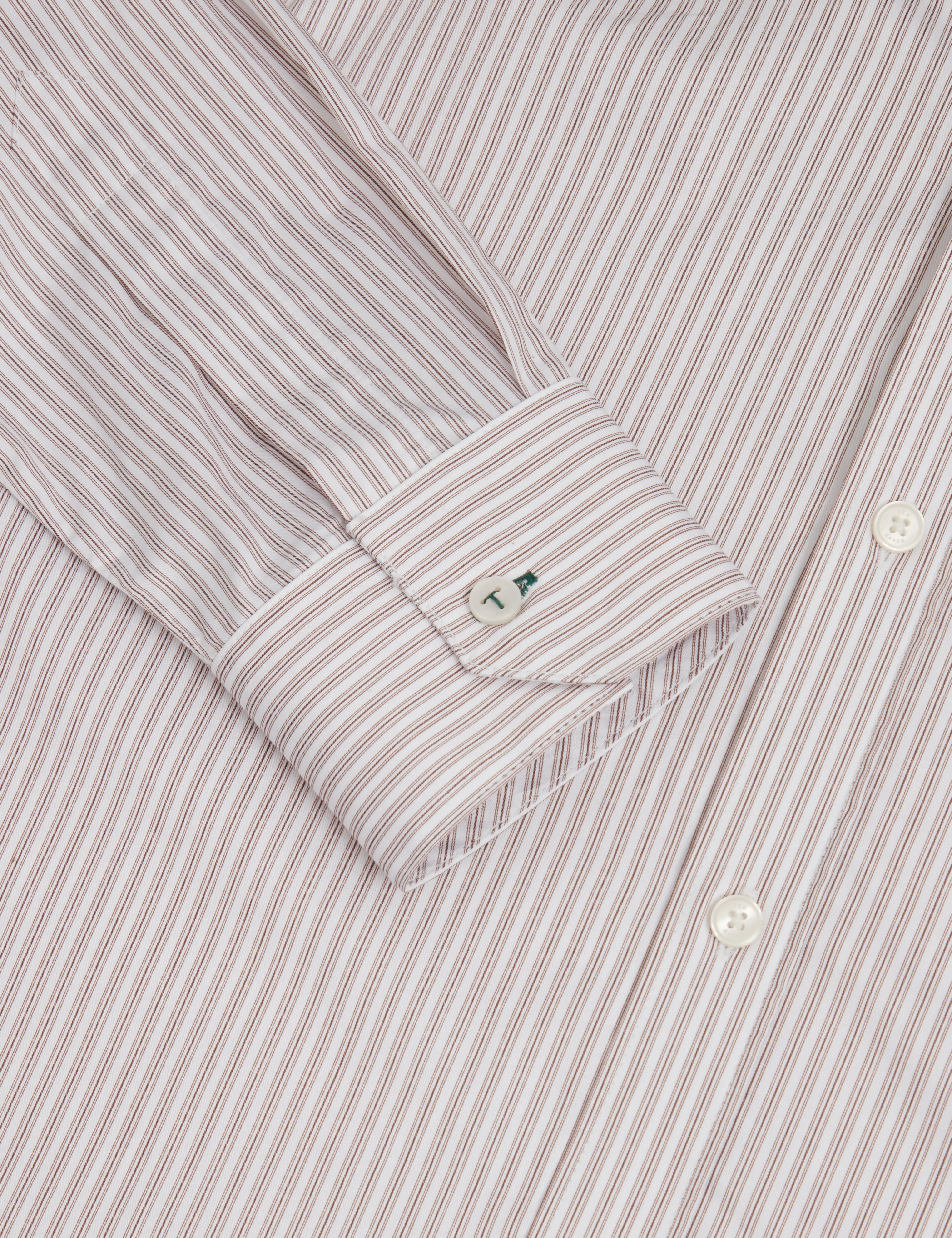 Sohoe Long Sleeve Regular Fit Striped Shirt Taupe - Image 3