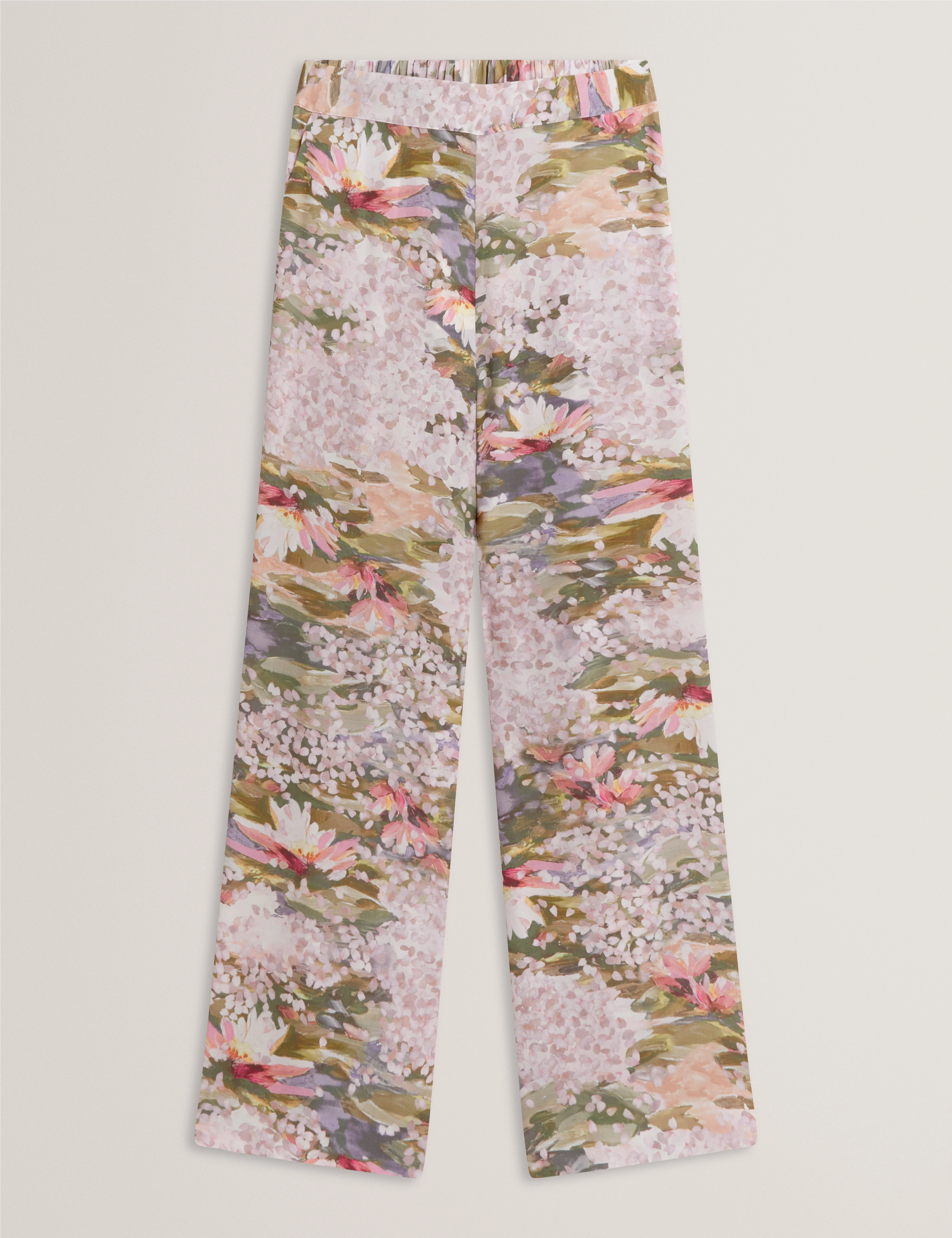 Spiree Wide Leg Printed Trousers Pink - Image 7