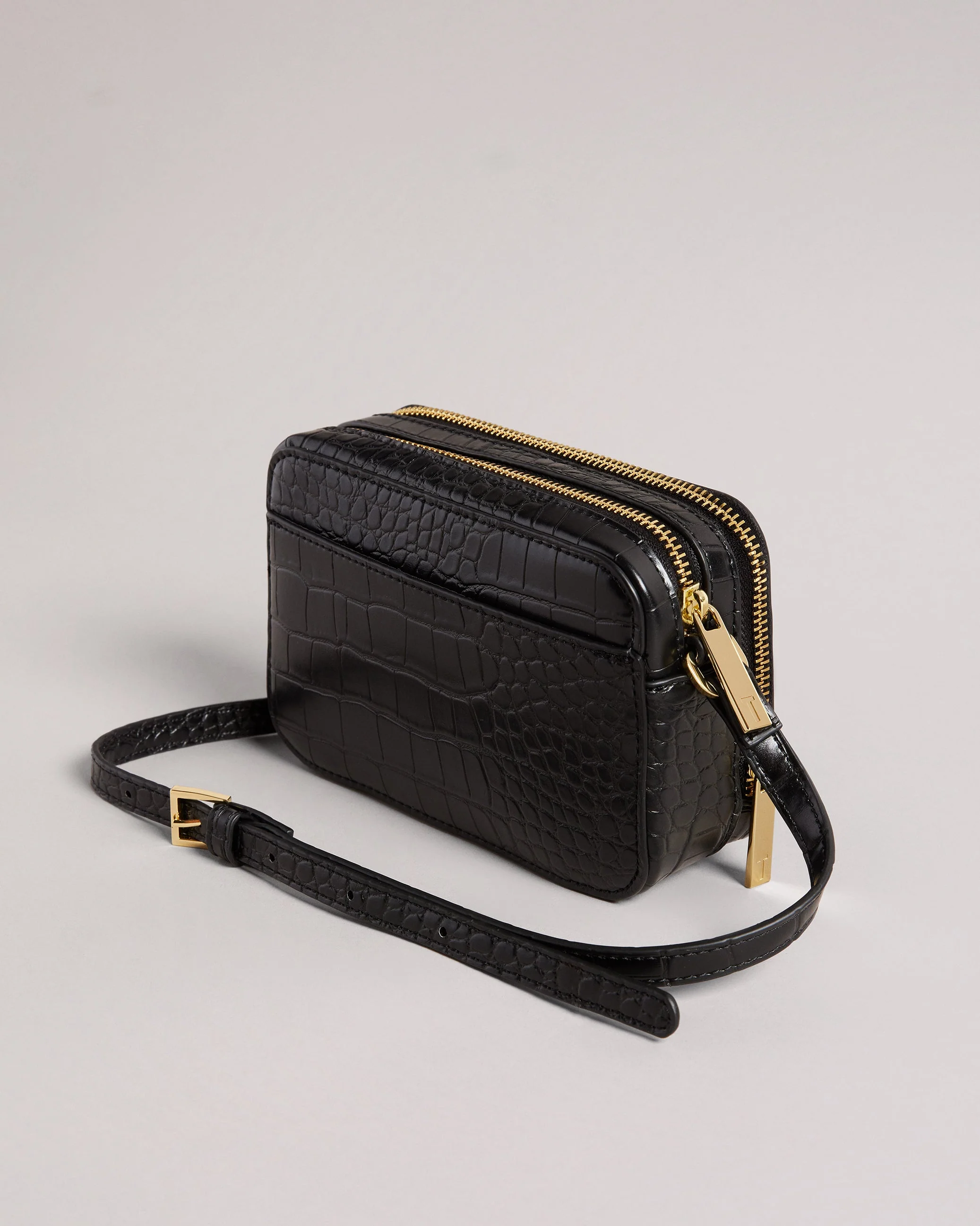 Stina Croc Effect Camera Bag Black - Image 6