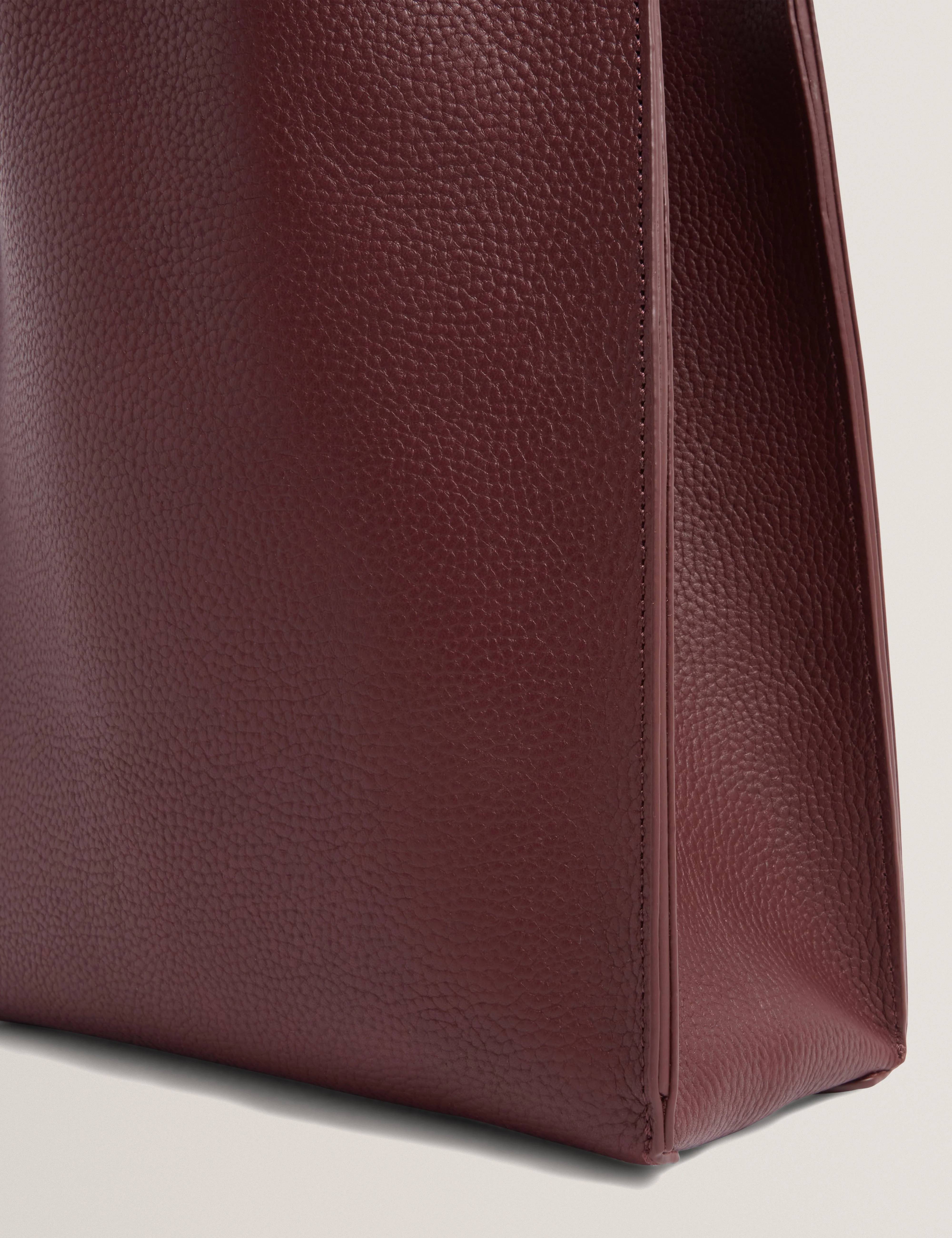 Taala Soft Slouch Small Leather Tote Bag Oxblood - Image 4