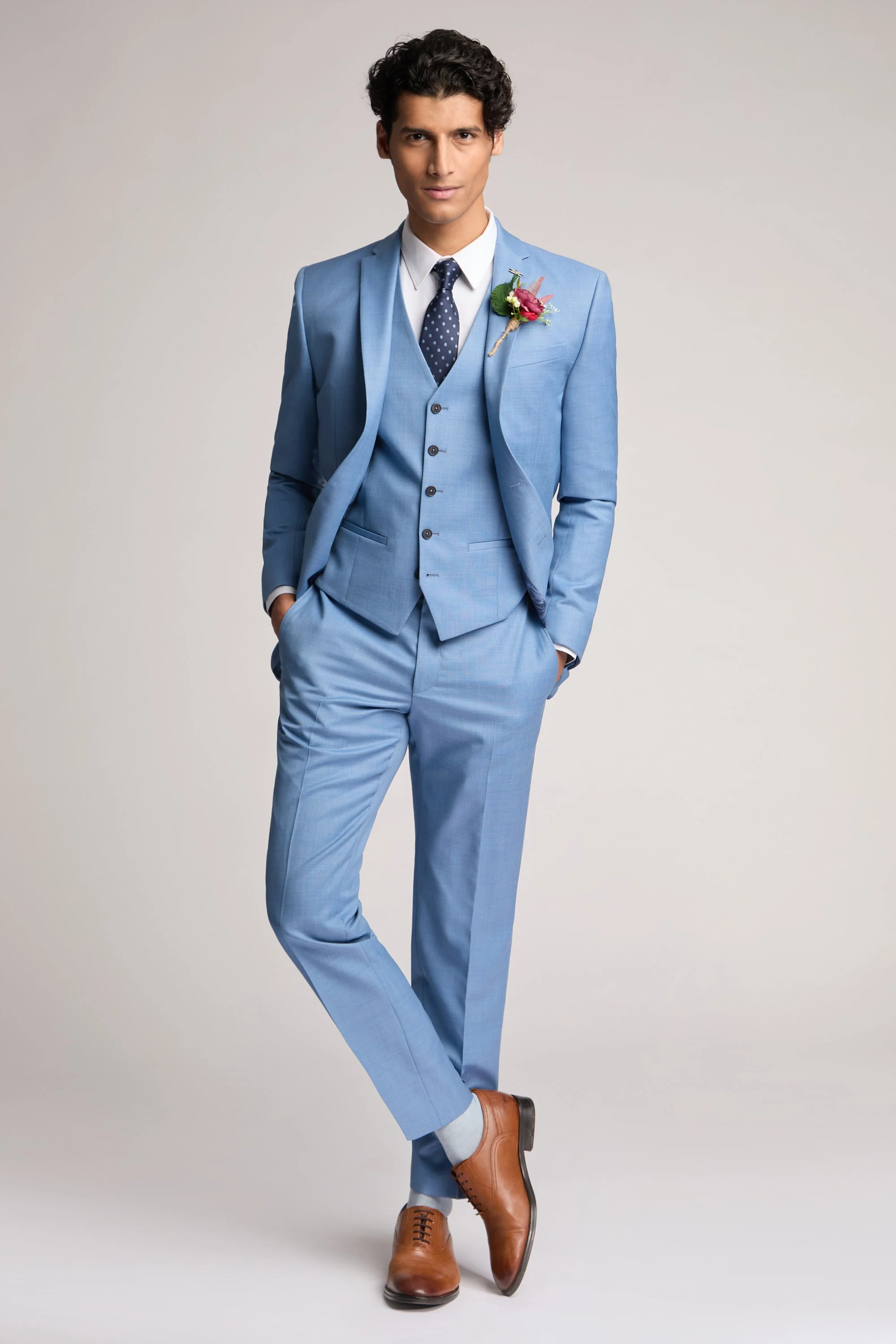 Airforce Blue Sharkskin Jacket Blue - Image 3