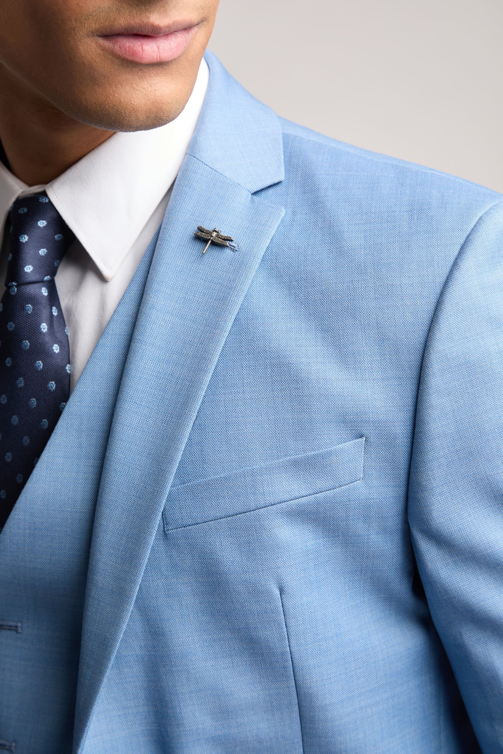 Airforce Blue Sharkskin Jacket Blue - Image 4