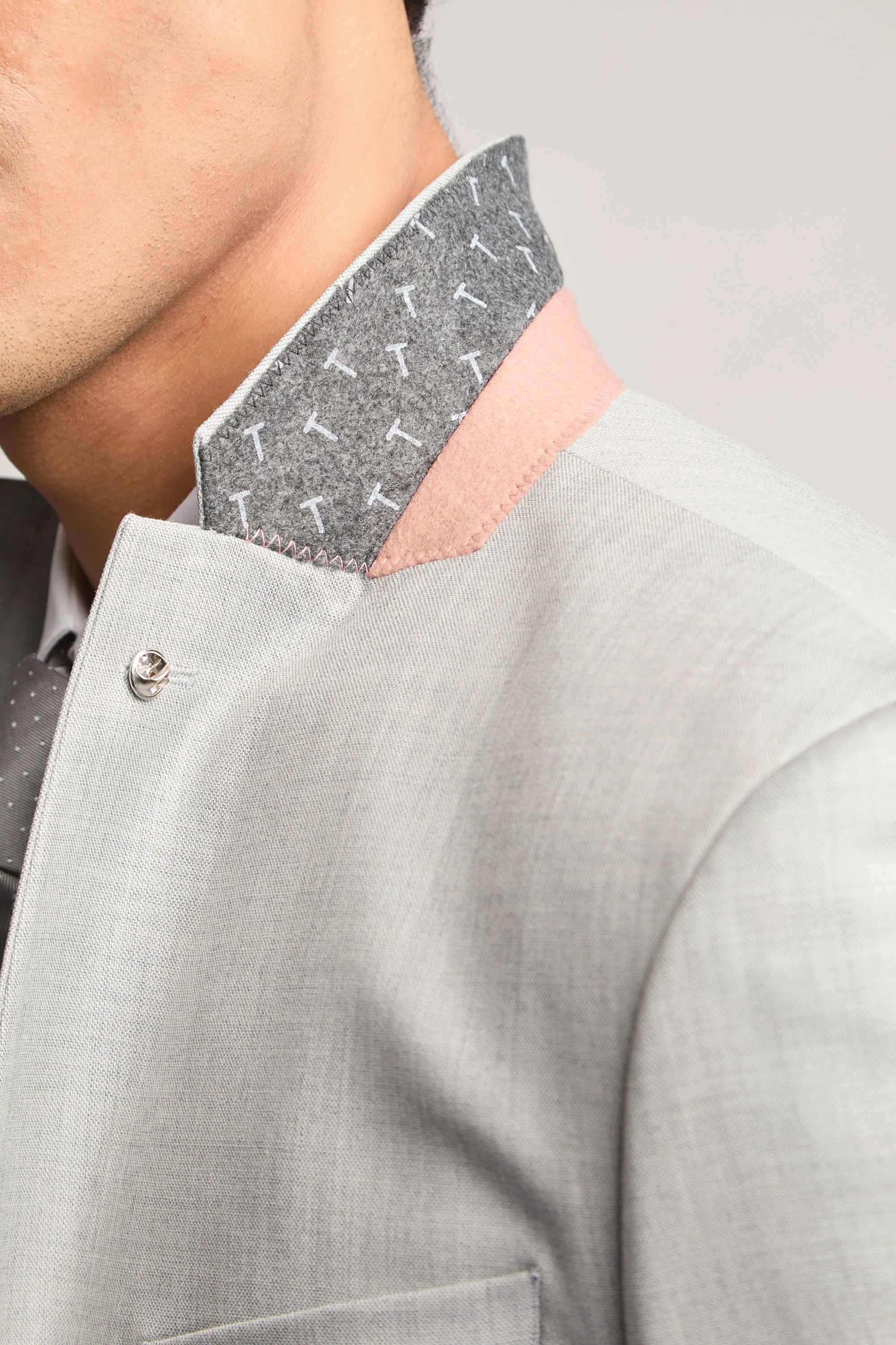 Light Grey Sharkskin Jacket Lt-Grey - Image 6