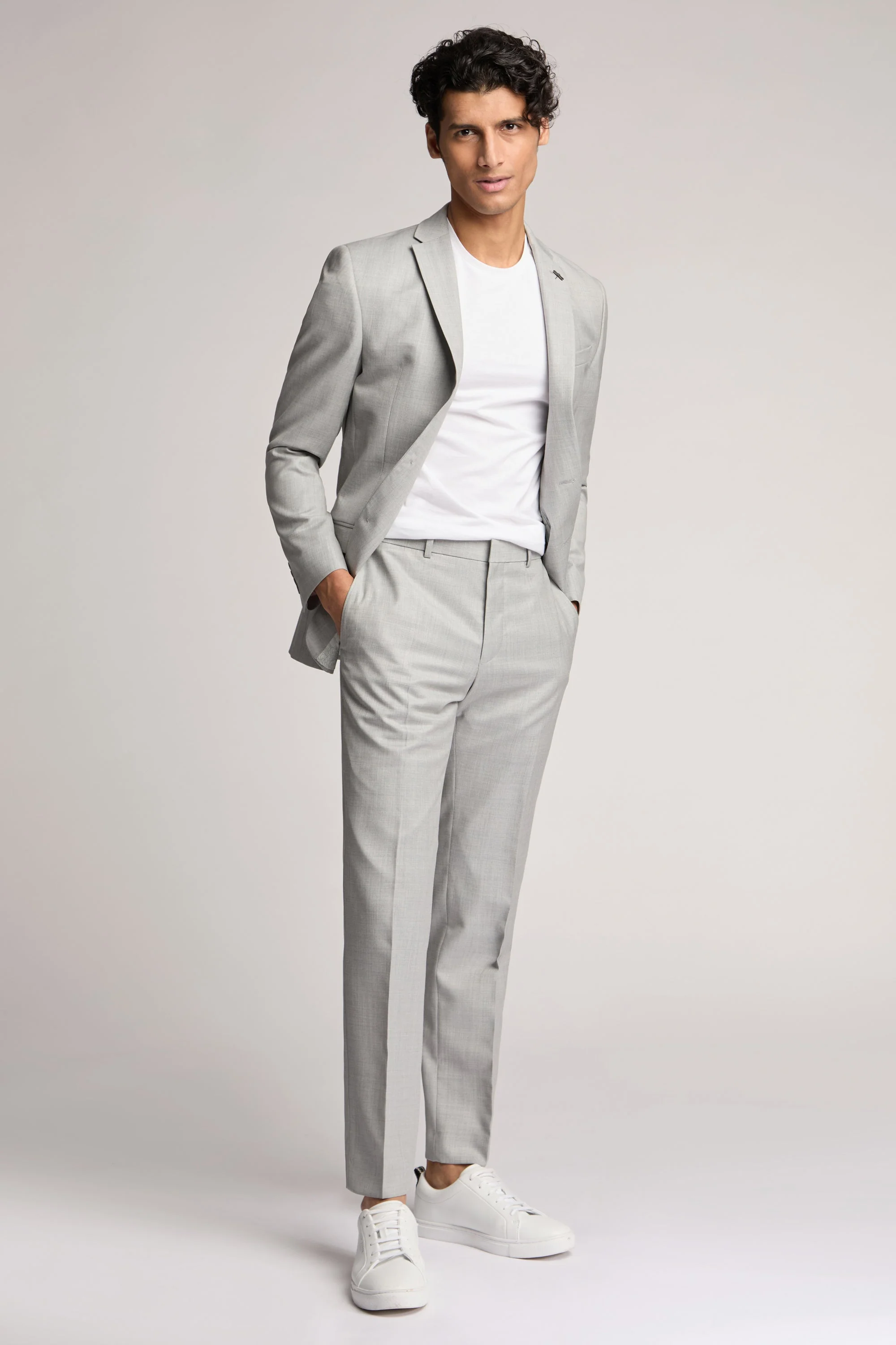 Light Grey Sharkskin Jacket Lt-Grey - Image 8