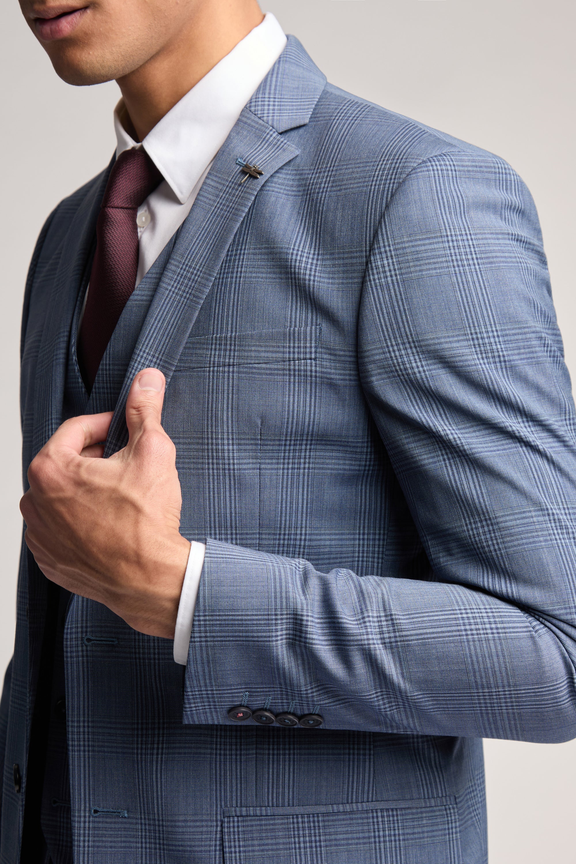 Airforce Blue Large Check Jacket Blue - Image 3