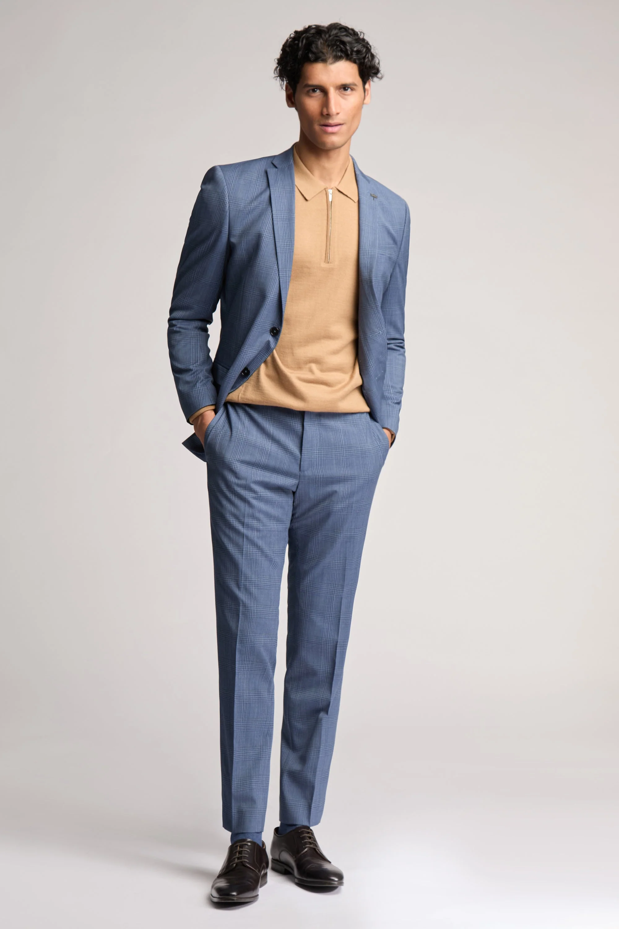 Airforce Blue Large Check Jacket Blue - Image 5