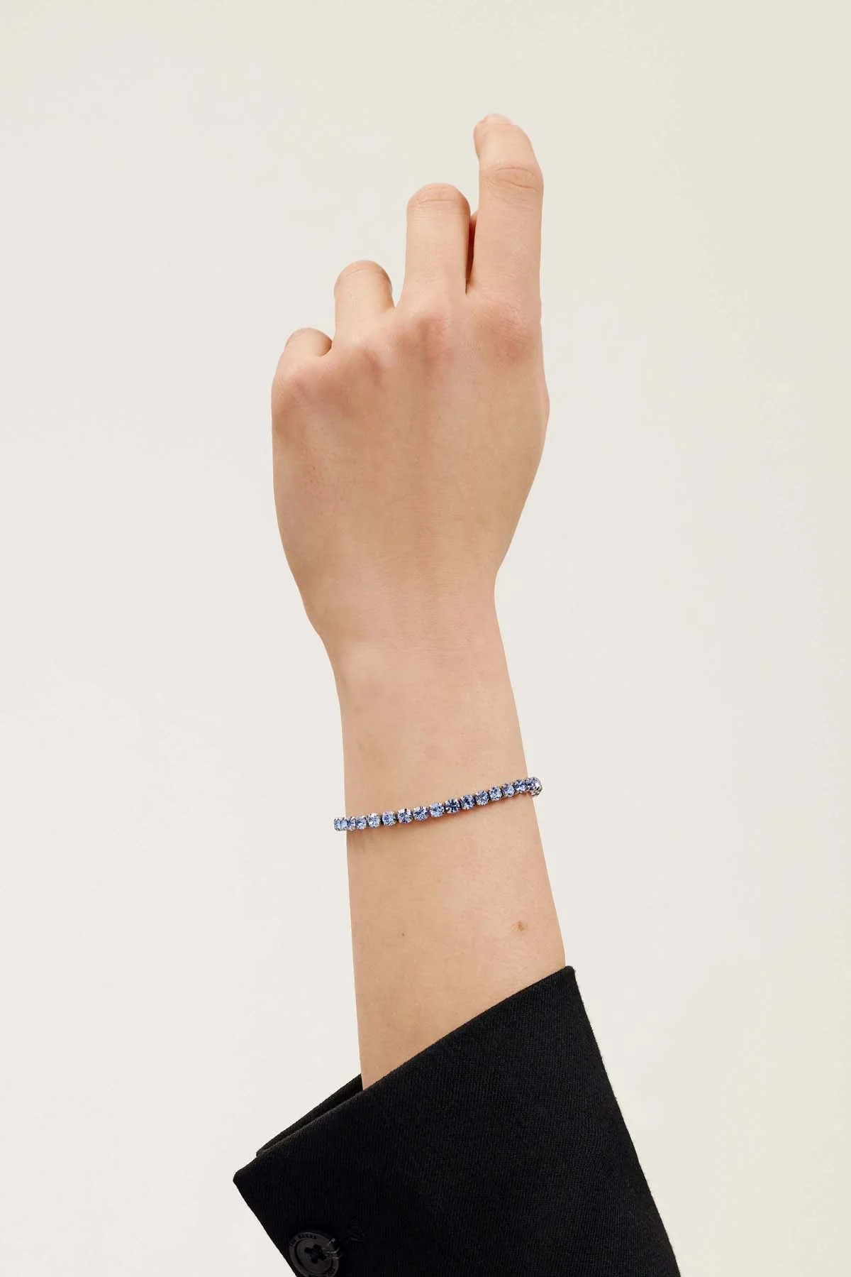 Melrah Crystal Adjustable Tennis Bracelet Lt-Blue - Image 6