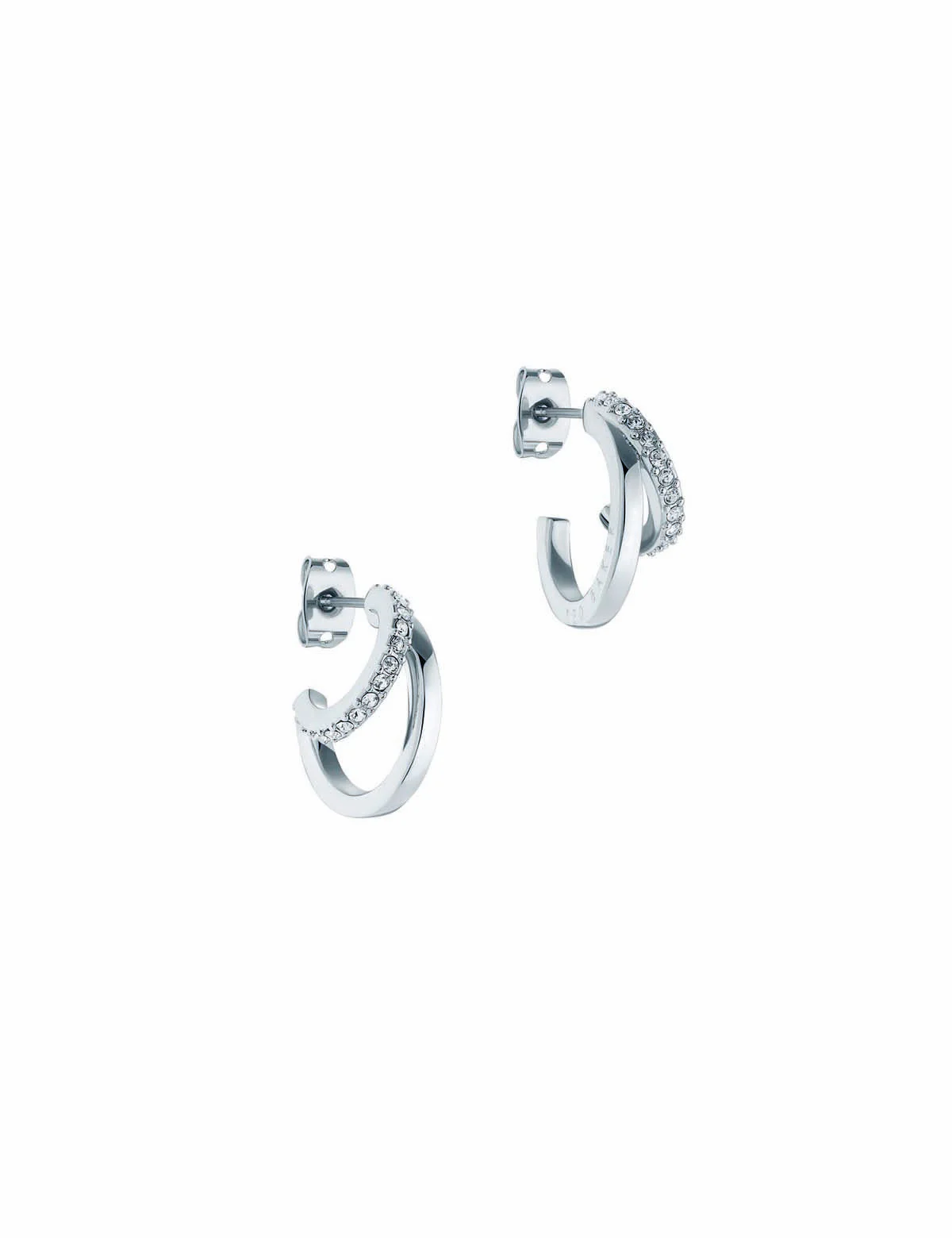 Helias Crystal Double Hoop Earrings Crystal - Image 2