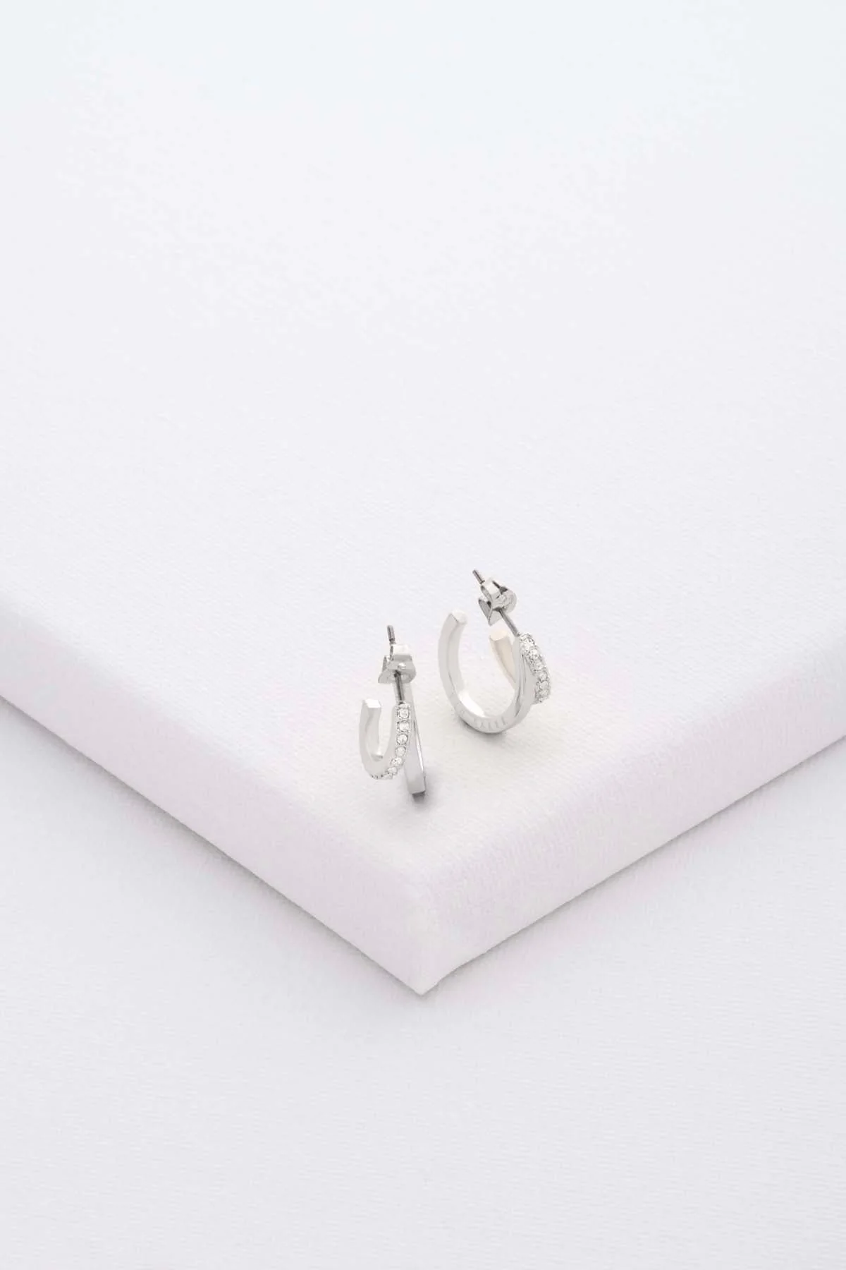 Helias Crystal Double Hoop Earrings Crystal - Image 4