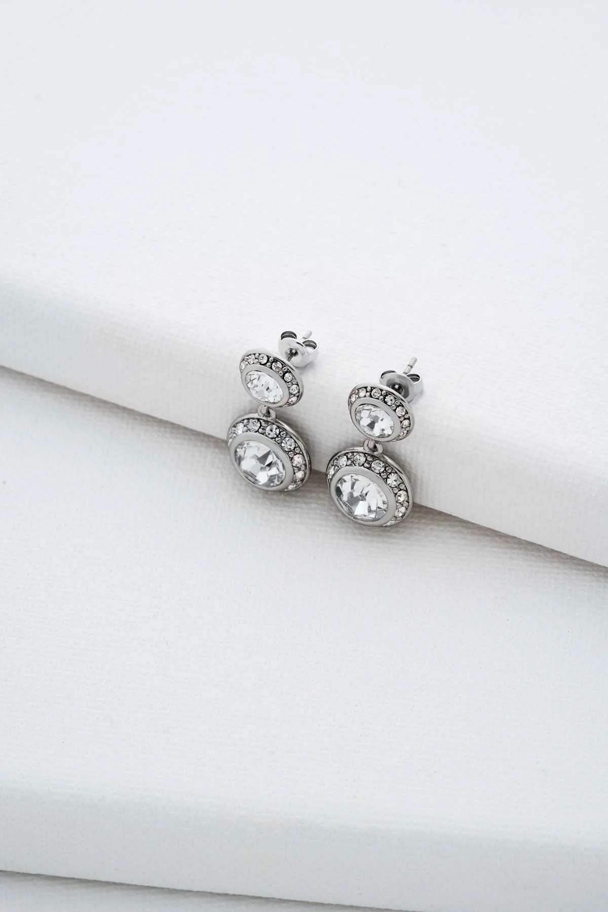 Sollia Solitaire Sparkle Crystal Drop Eearrings Crystal - Image 3