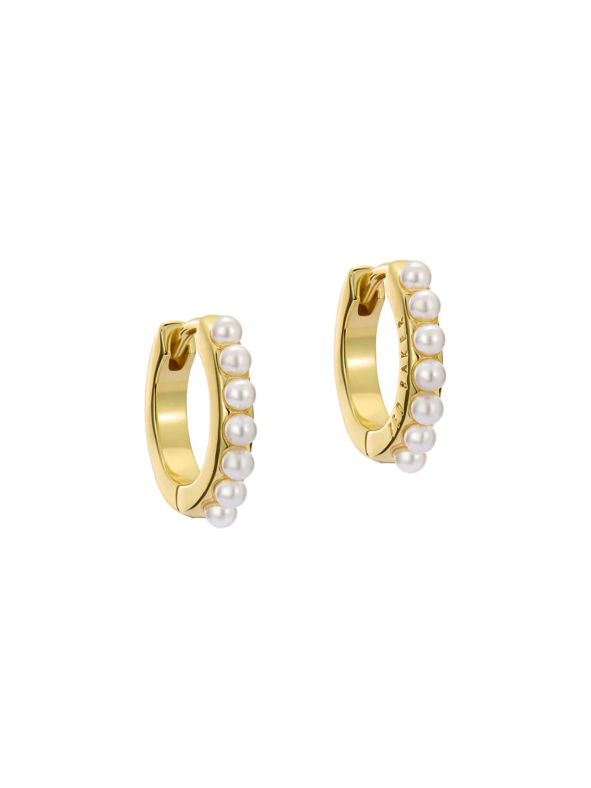 Persia Pearl Huggie Earrings Pearl