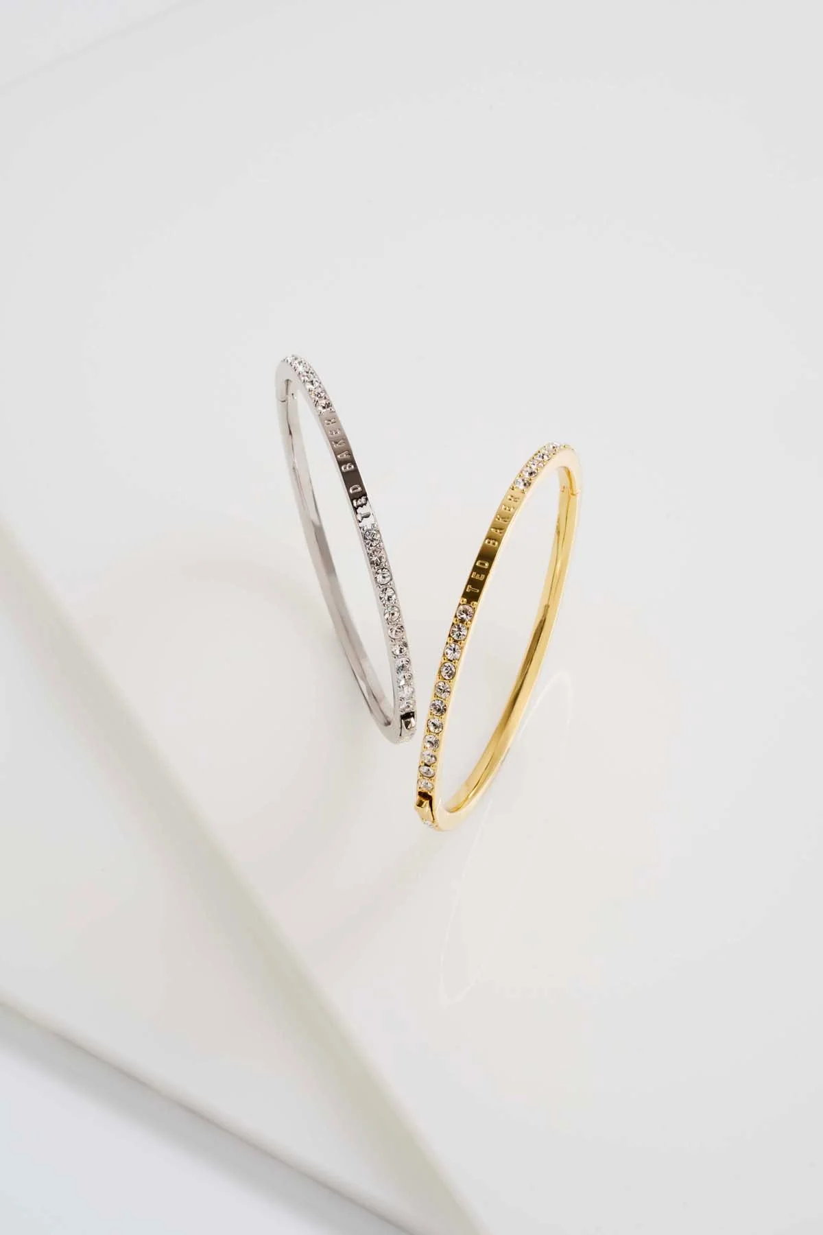 Claudia Narrow Crystal Hinged Bangle Bracelet Crystal - Image 3
