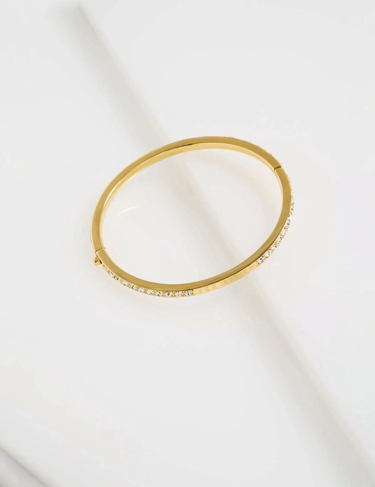 Claudia Narrow Crystal Hinged Bangle Bracelet Crystal - Image 3