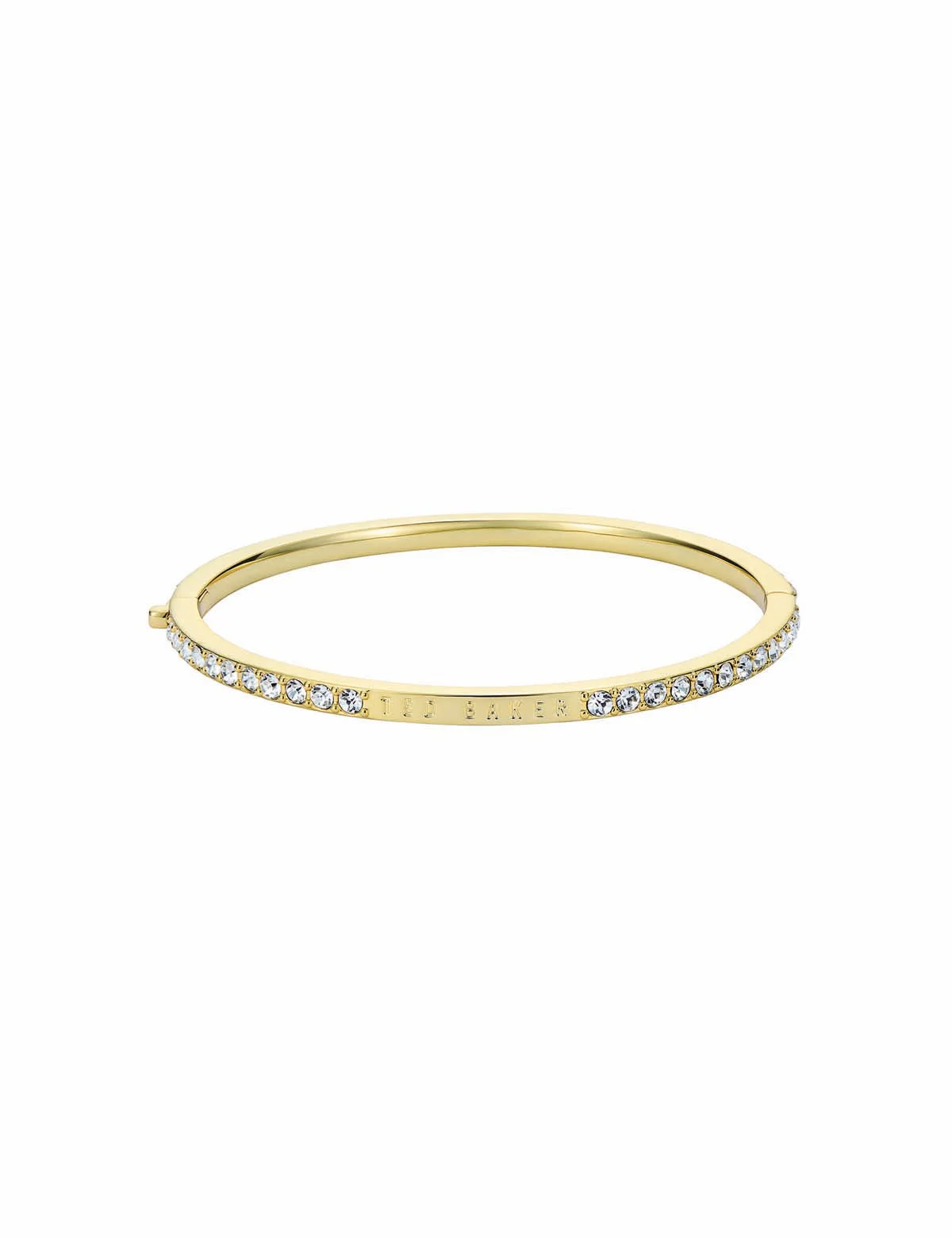 Claudia Narrow Crystal Hinged Bangle Bracelet Crystal - Image 5