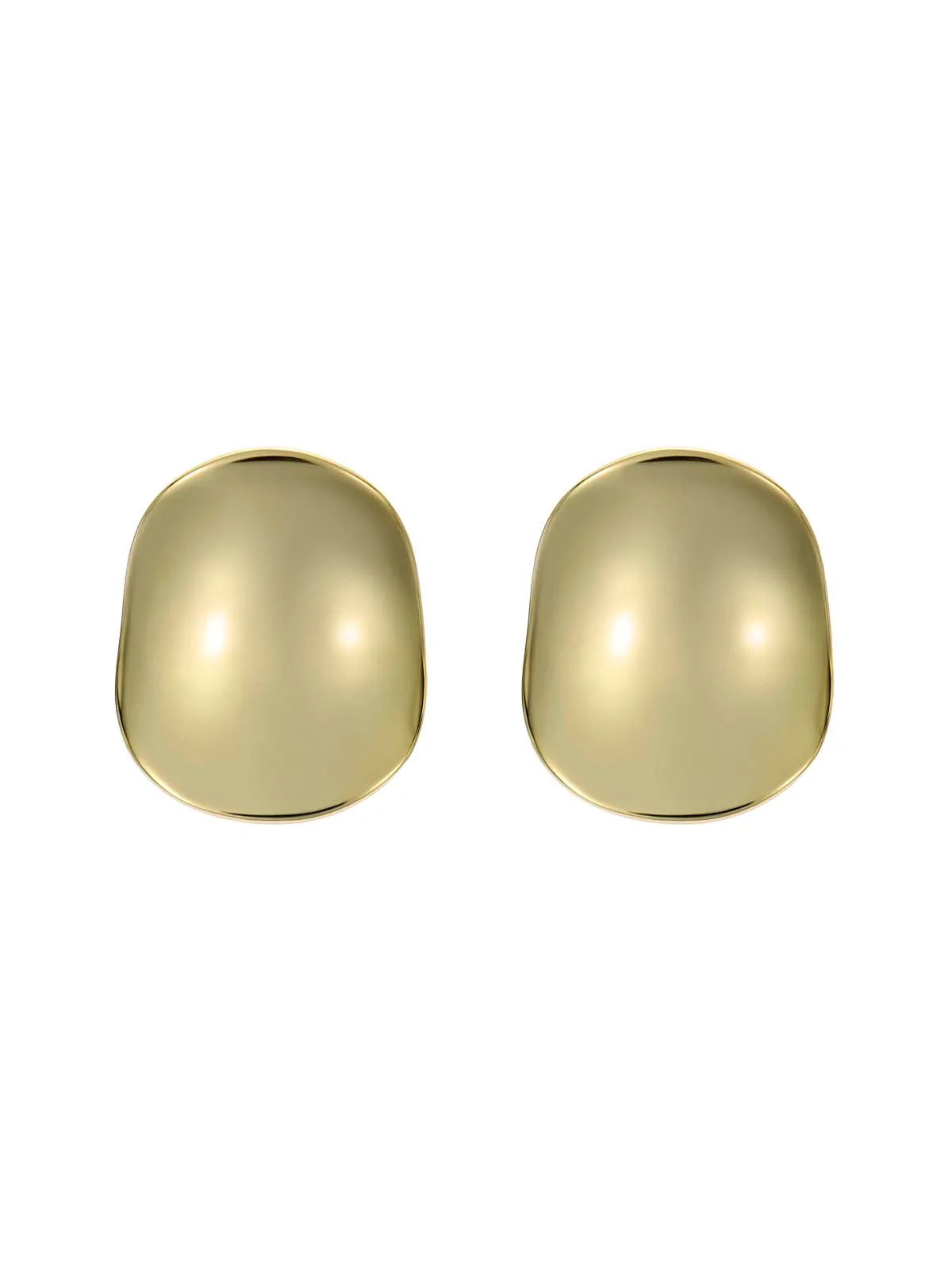 Conya Concave Large Stud Earrings Gold
