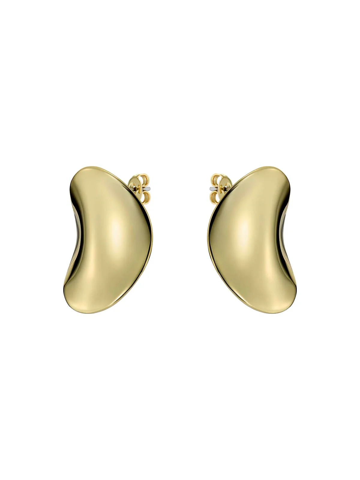 Conya Concave Large Stud Earrings Gold - Image 4