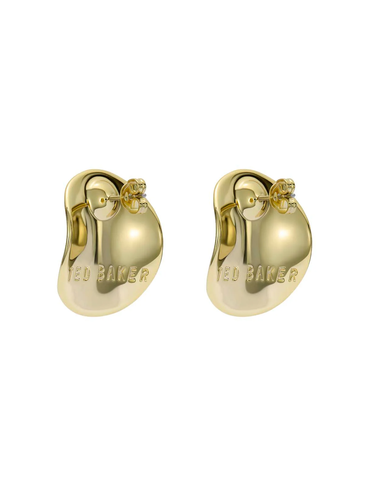 Conya Concave Large Stud Earrings Gold - Image 5