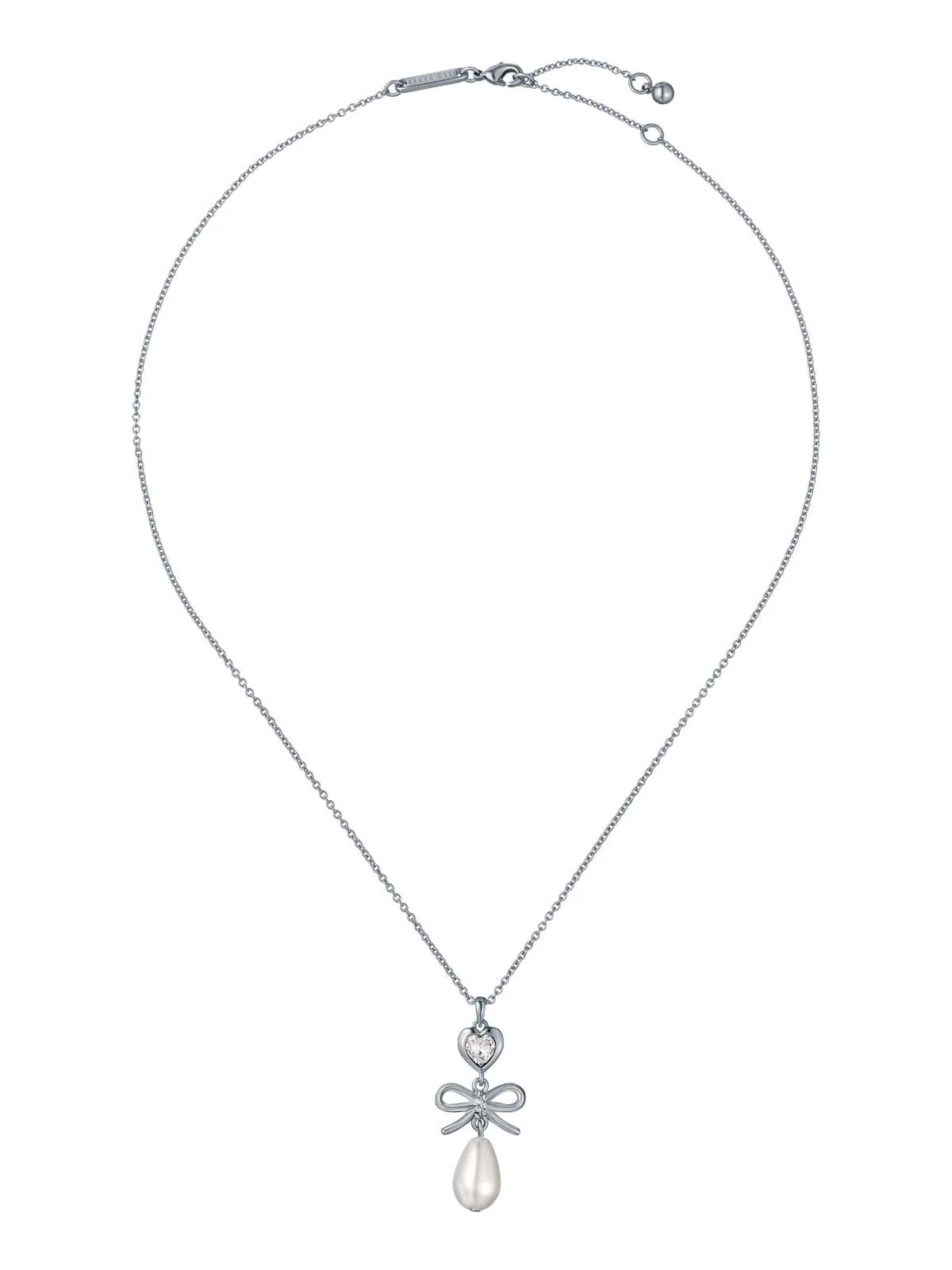 Imogen Icon Charm Heart Bow Pearl Drop Pearl - Image 2