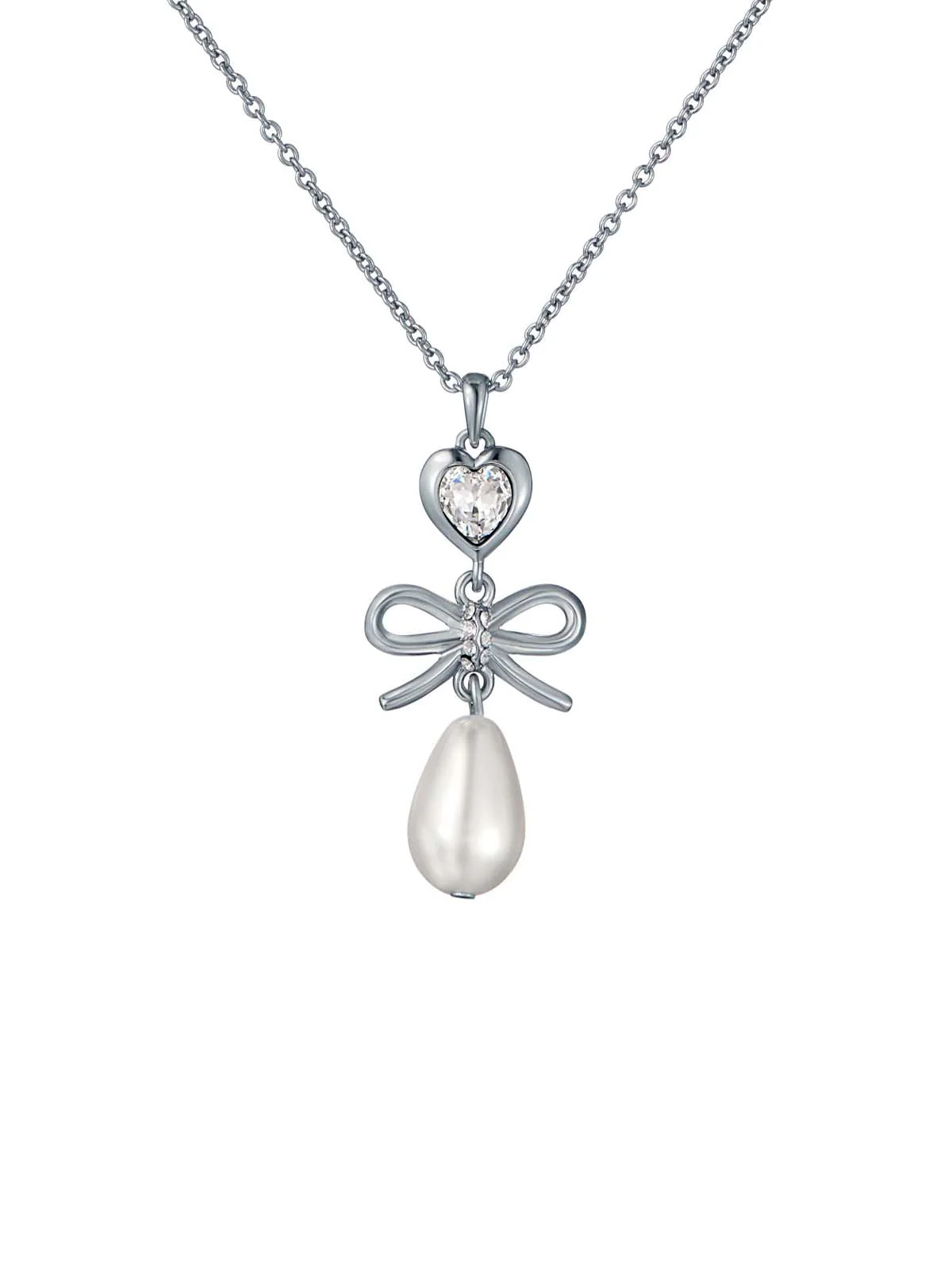 Imogen Icon Charm Heart Bow Pearl Drop Pearl - Image 4