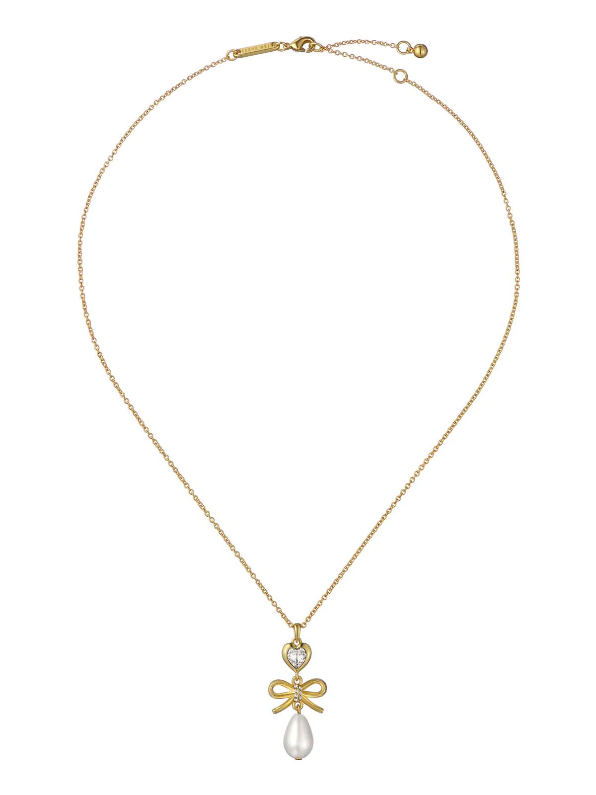 Imogen Icon Charm Heart Bow Pearl Drop Pearl - Image 3