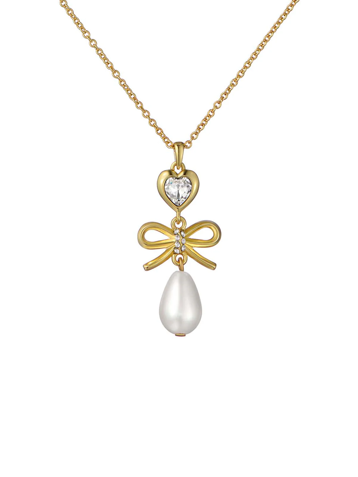 Imogen Icon Charm Heart Bow Pearl Drop Pearl - Image 4