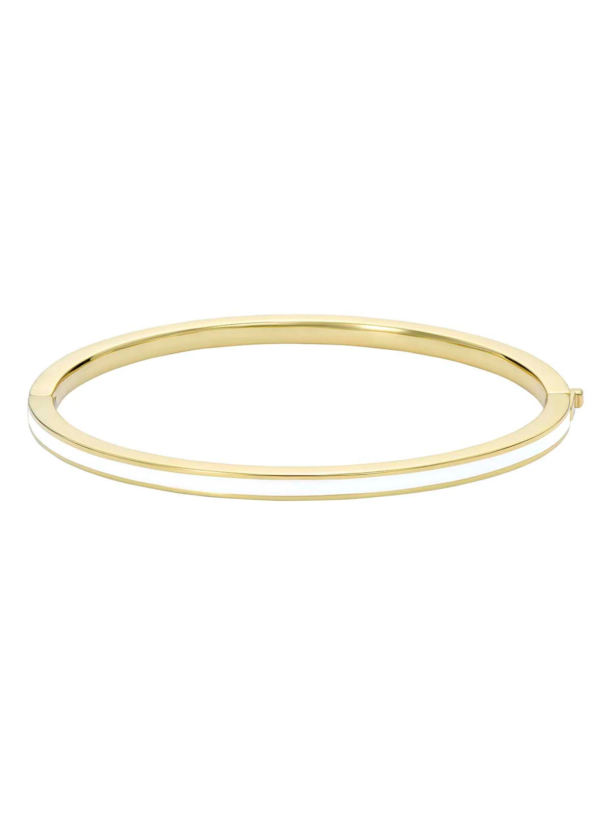Roley Classic Colour Enamel Slim Bangle White - Image 6