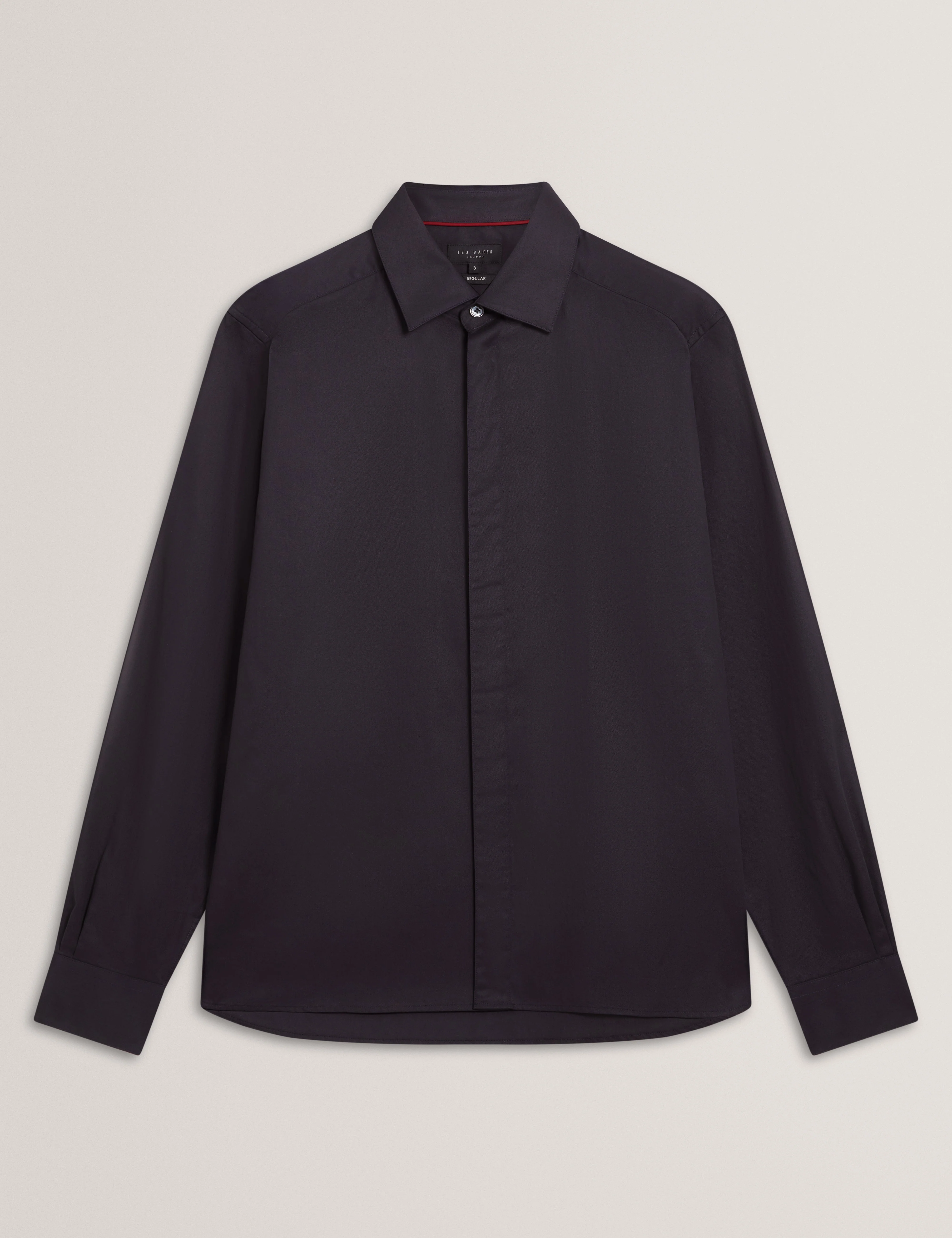 Tibor Long Sleeve Regular Fit Smart Twill Shirt Navy - Image 7