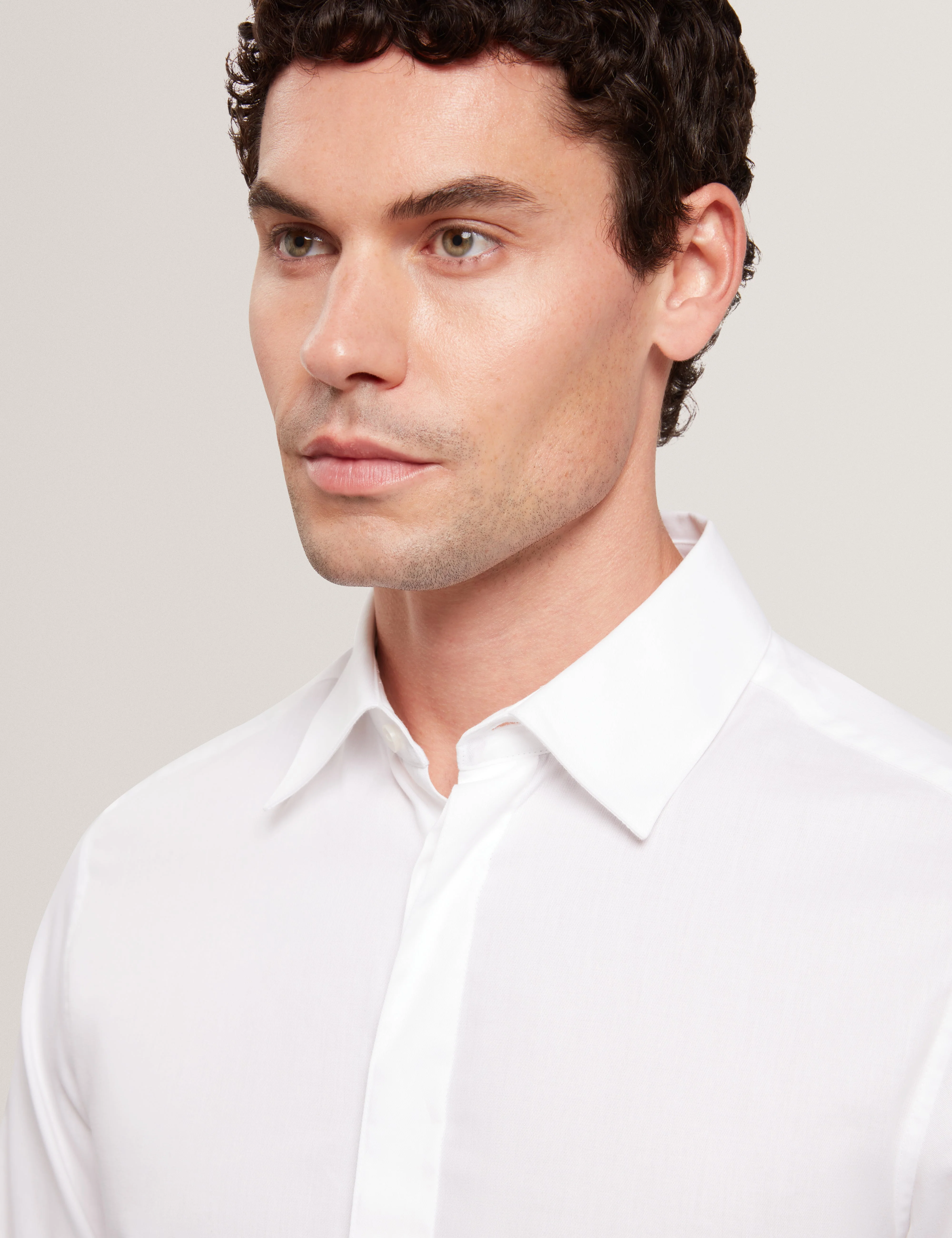 Tibor Long Sleeve Regular Fit Smart Twill Shirt White - Image 4