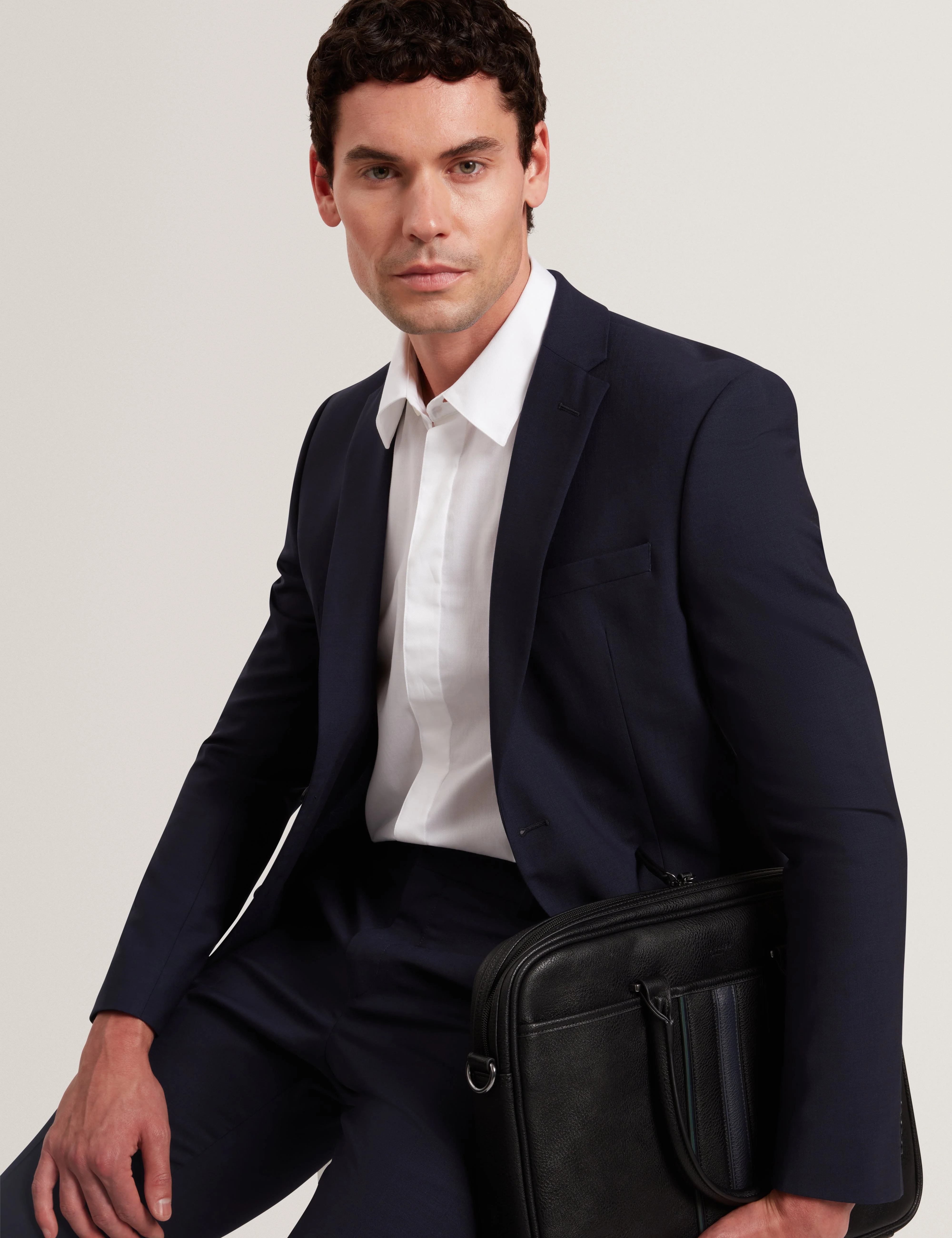 Tibor Long Sleeve Regular Fit Smart Twill Shirt White - Image 6