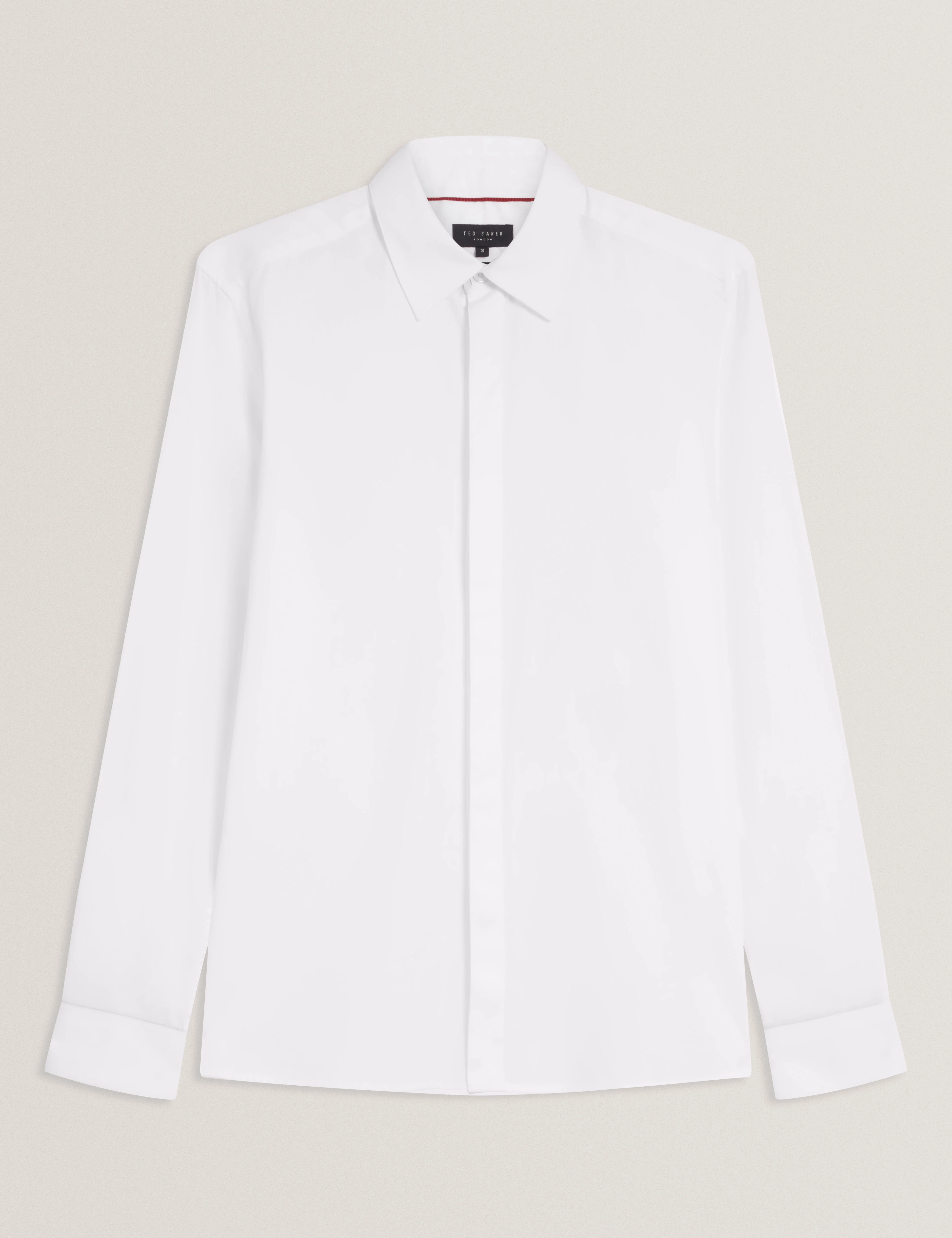 Tibor Long Sleeve Regular Fit Smart Twill Shirt White - Image 7