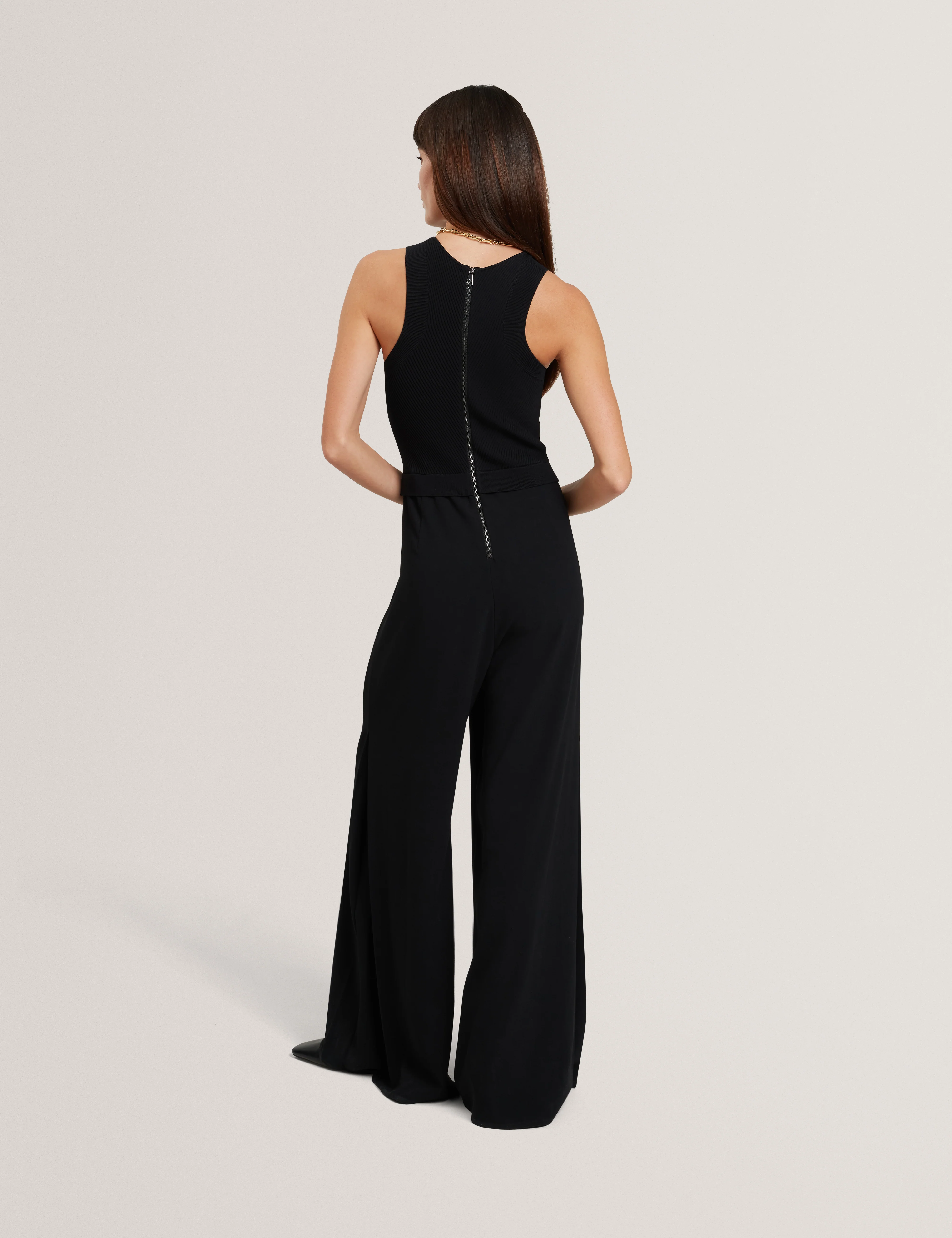 Toveli Knit Bodice Wide Leg Jumpsuit Black - Image 4