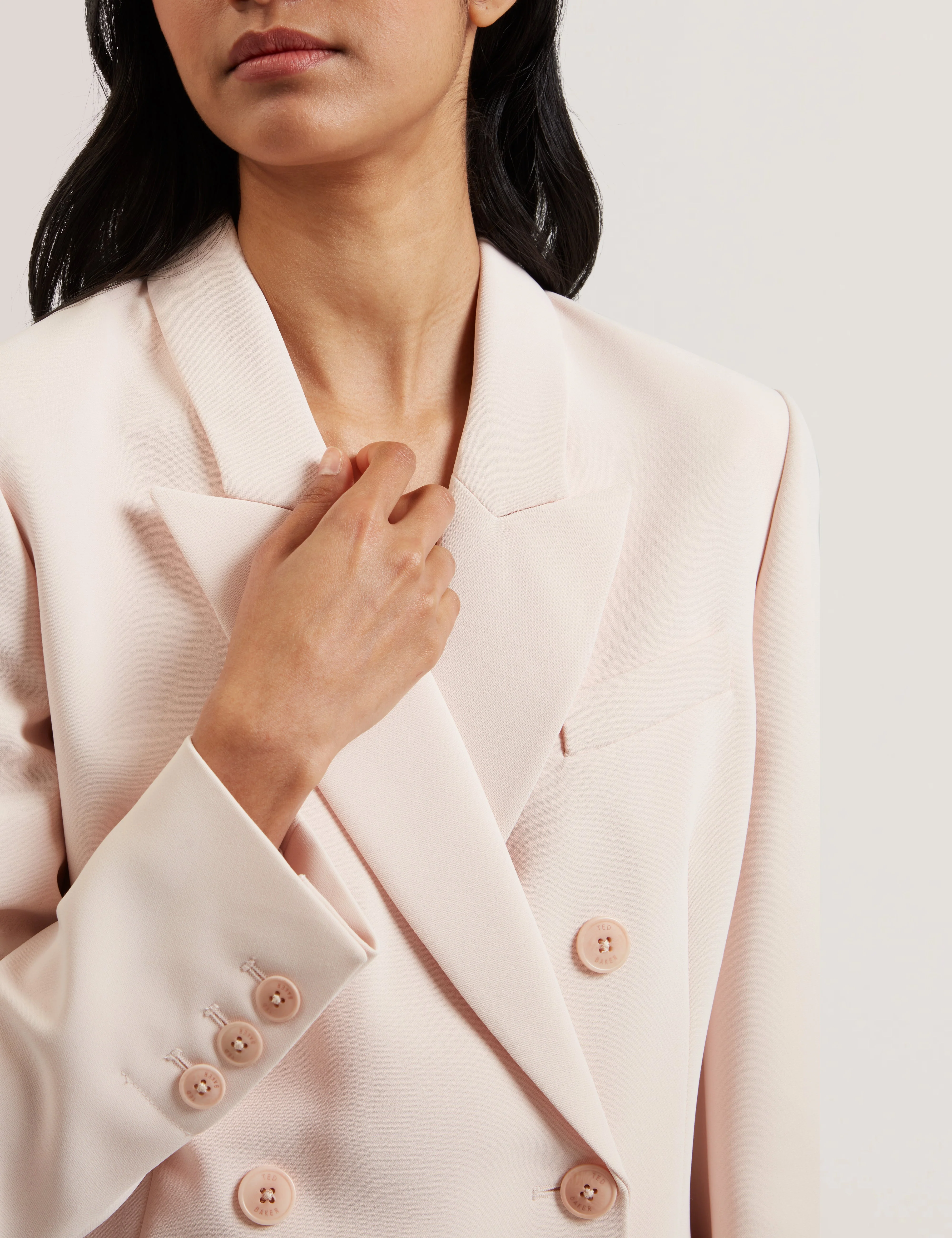 Traga Tailored Double Breasted Blazer Pl-Pink - Image 4