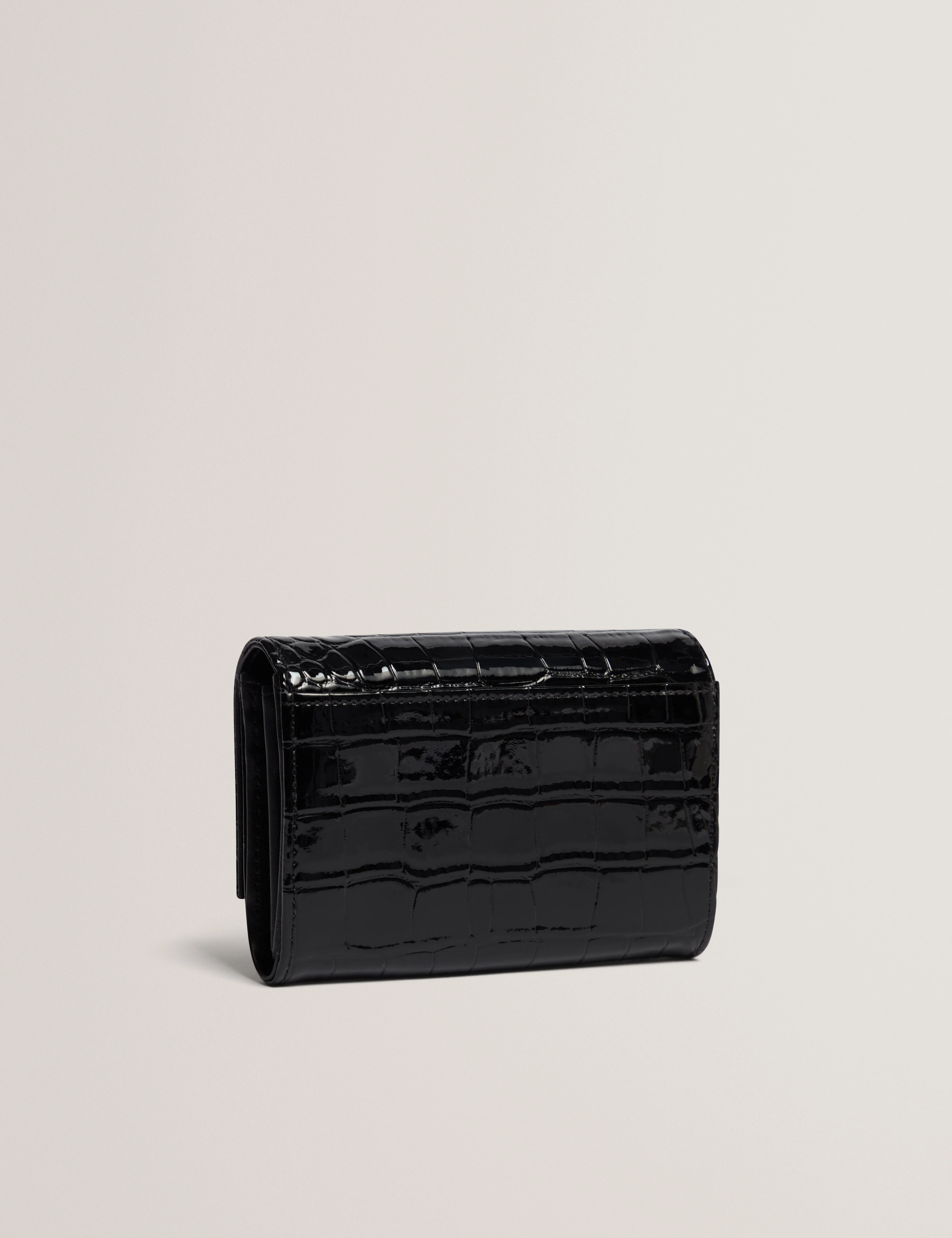 Valliaa Croc Effect Small Purse Black - Image 3