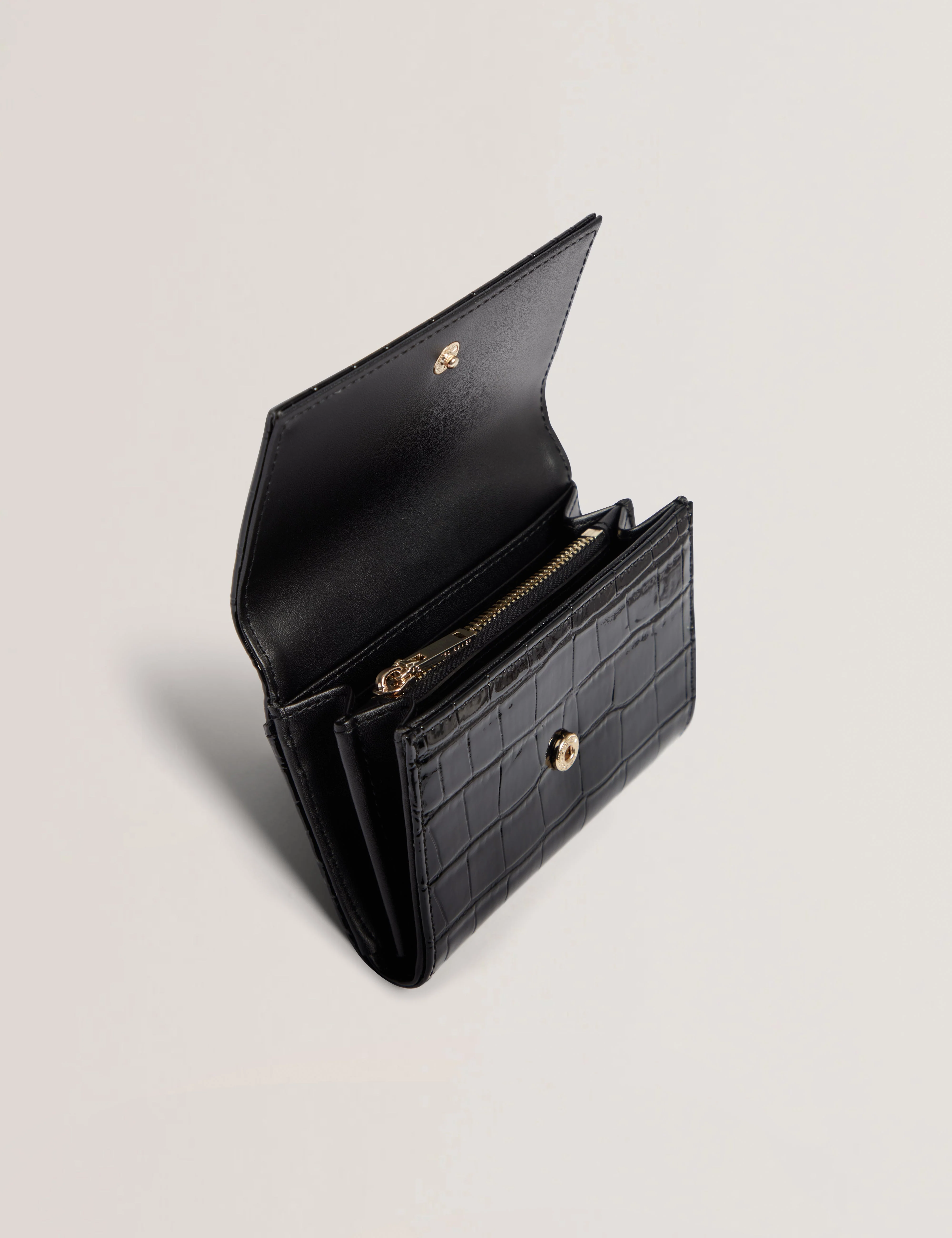 Valliaa Croc Effect Small Purse Black - Image 4