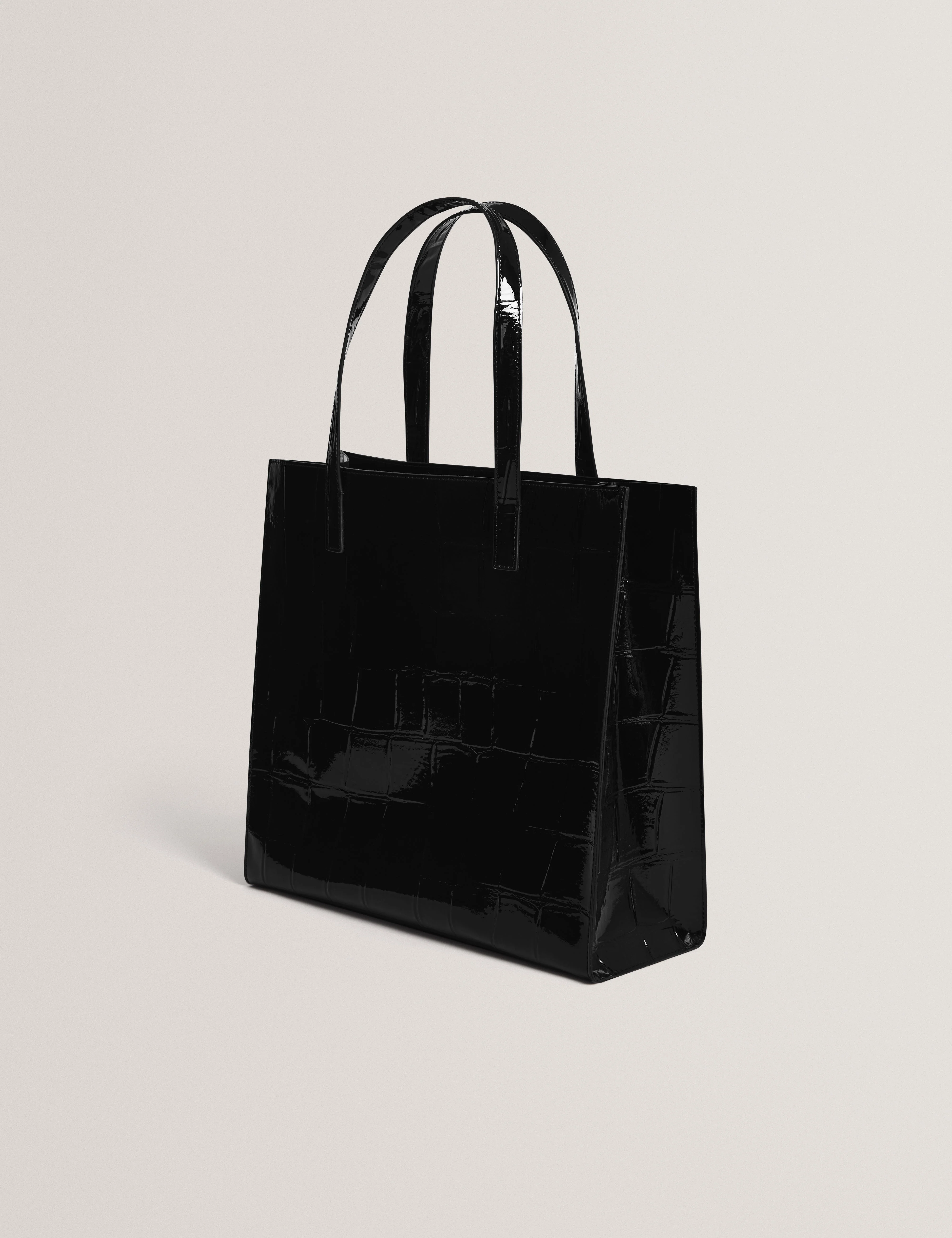 Vannda Croc Effect Large Icon Bag Black - Image 4