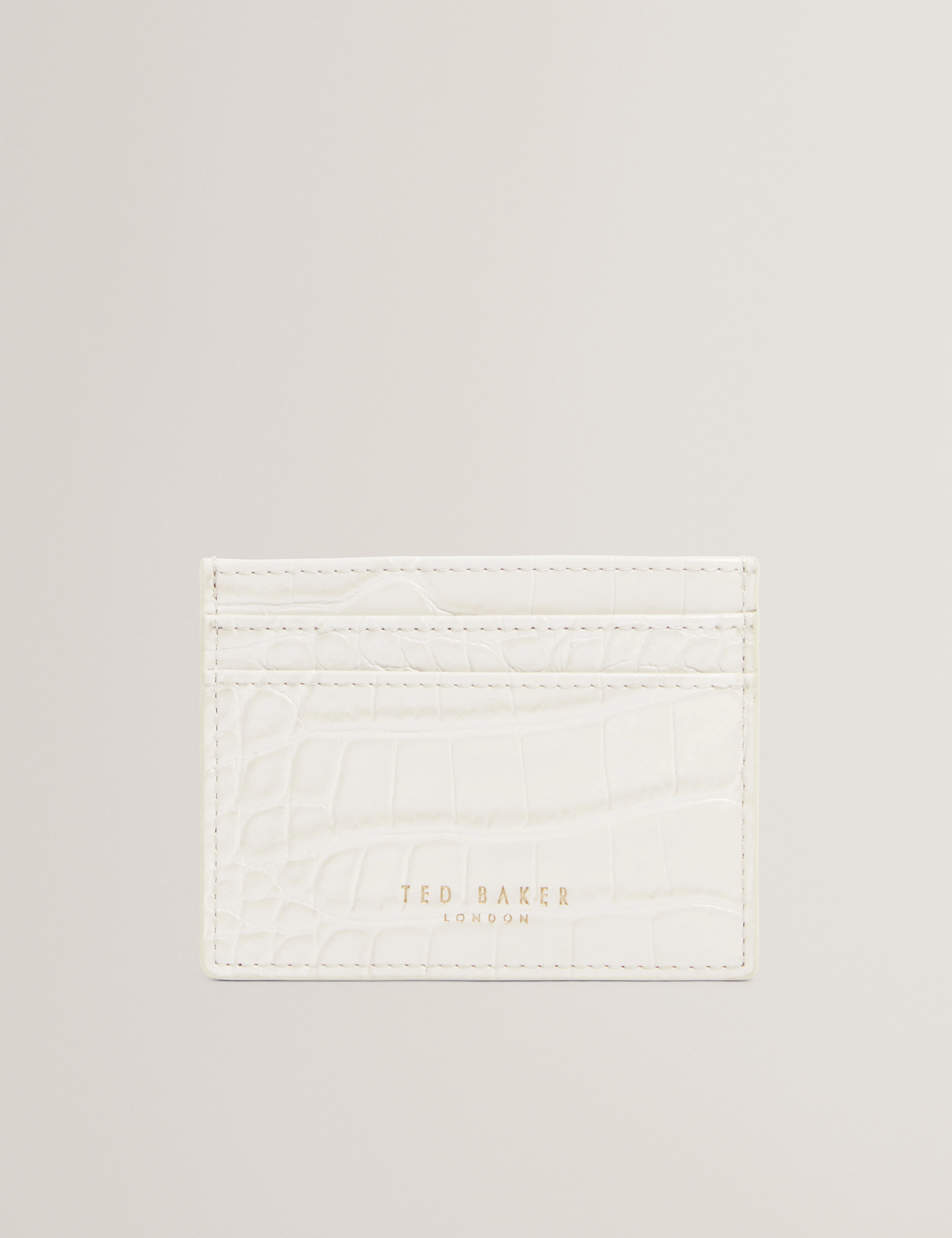Varenya Croc Effect Card Holder Ivory