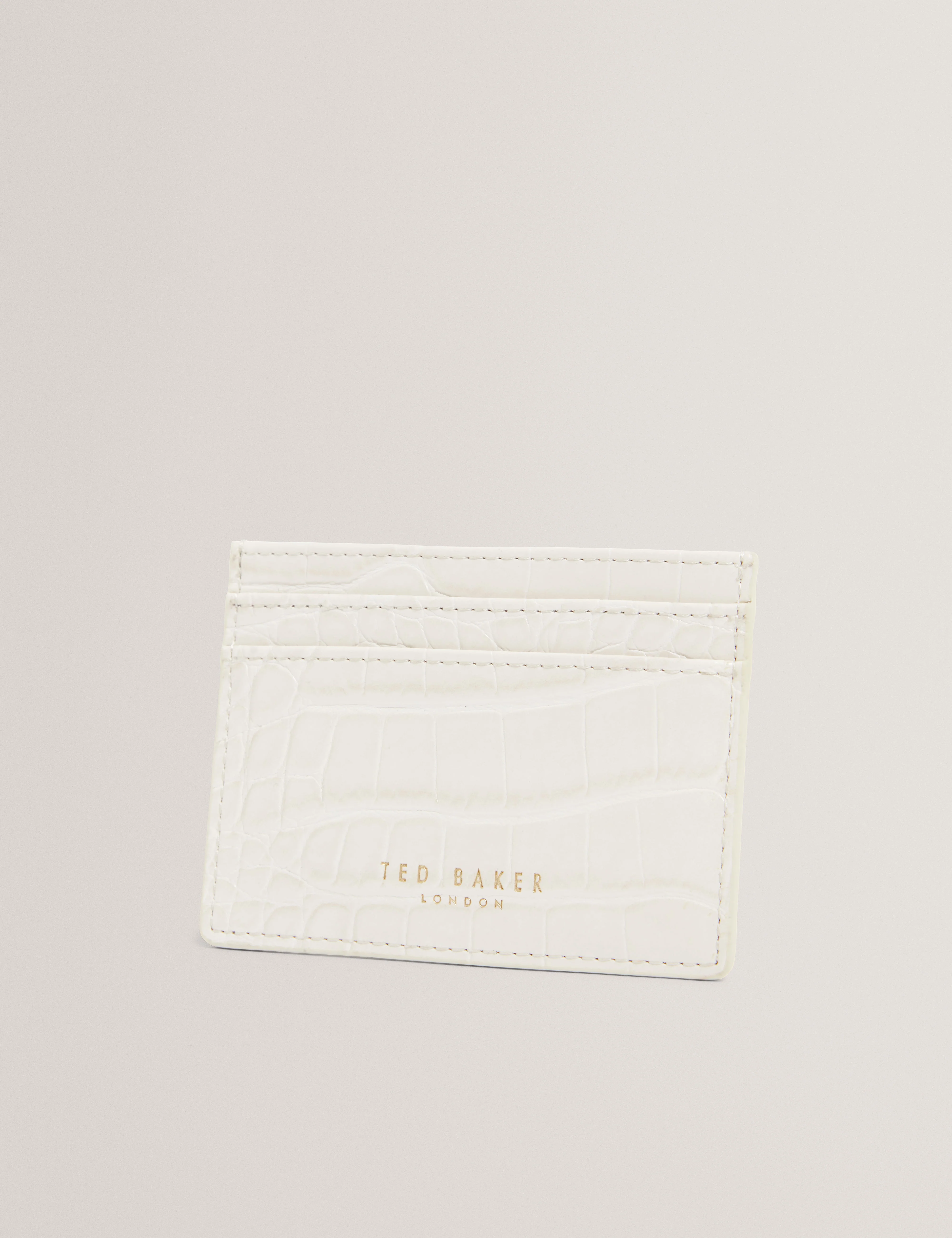 Varenya Croc Effect Card Holder Ivory - Image 2