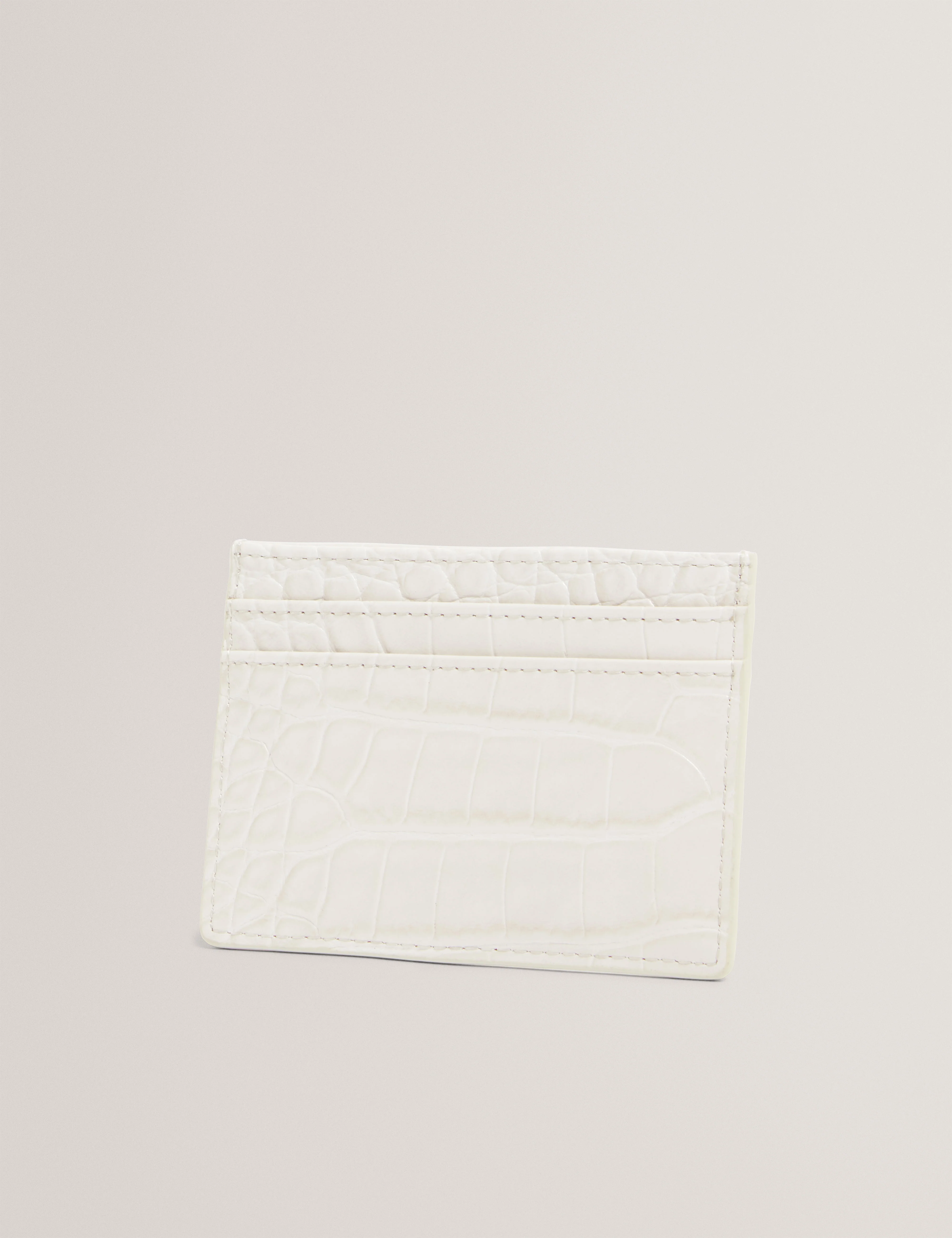 Varenya Croc Effect Card Holder Ivory - Image 3