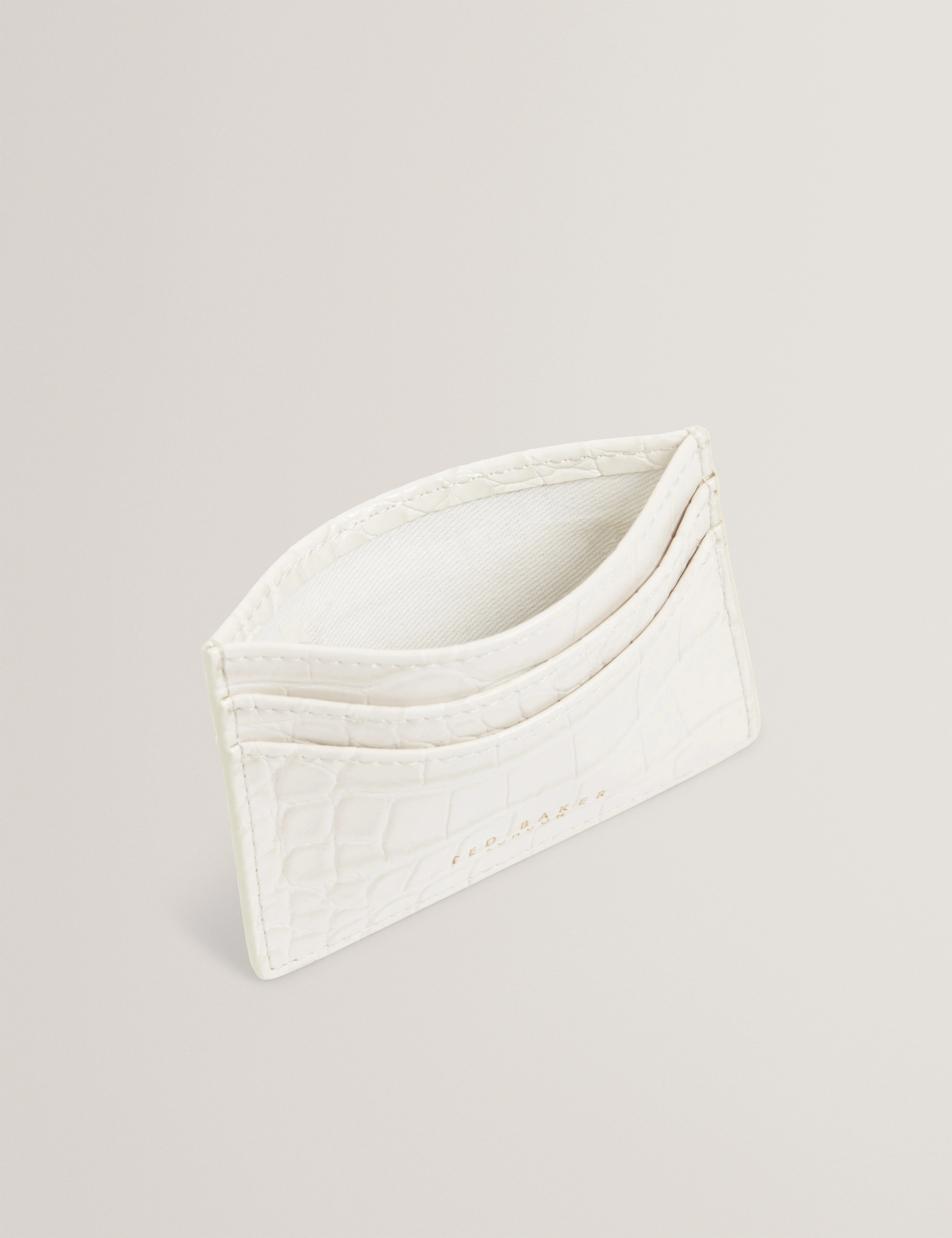 Varenya Croc Effect Card Holder Ivory - Image 4